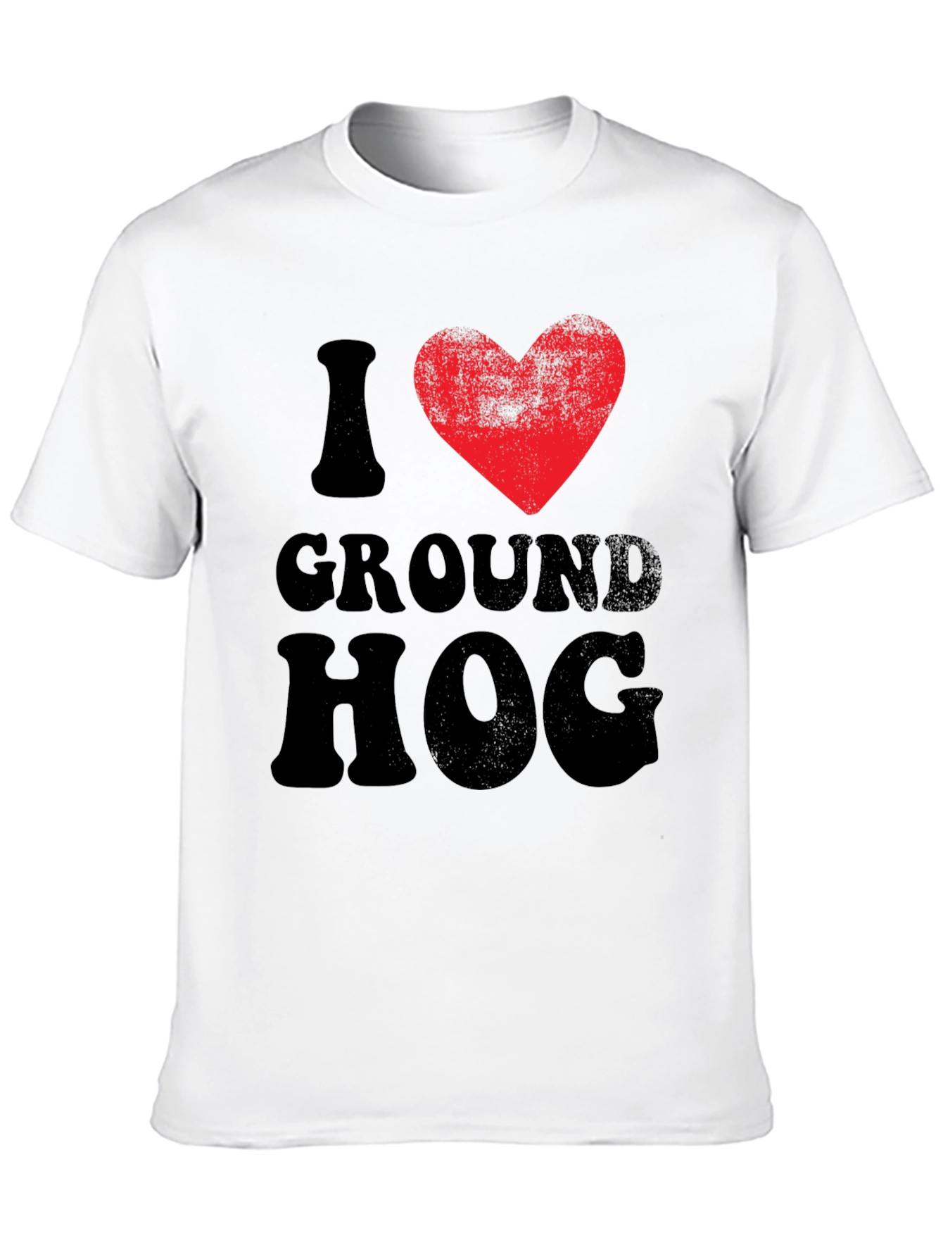 I Heart Groundhog Black T-Shirt