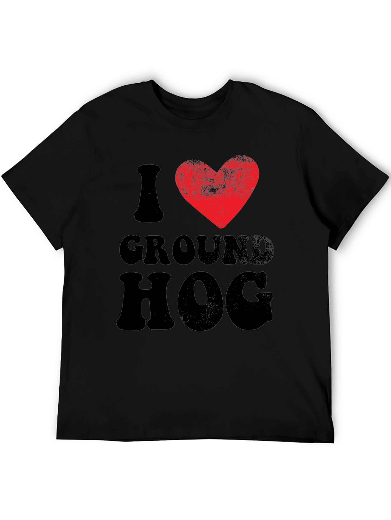 I Heart Groundhog Black T-Shirt