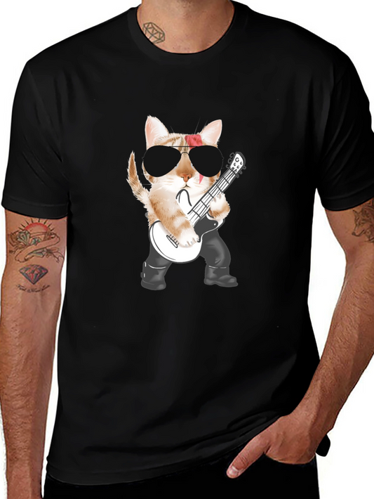 Rock Cat T-Shirt - Cool Graphic Tee