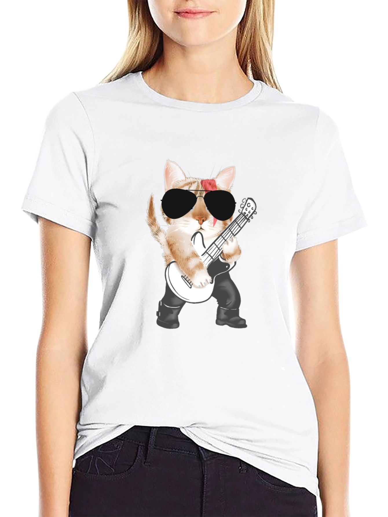 Rock Cat T-Shirt - Cool Graphic Tee