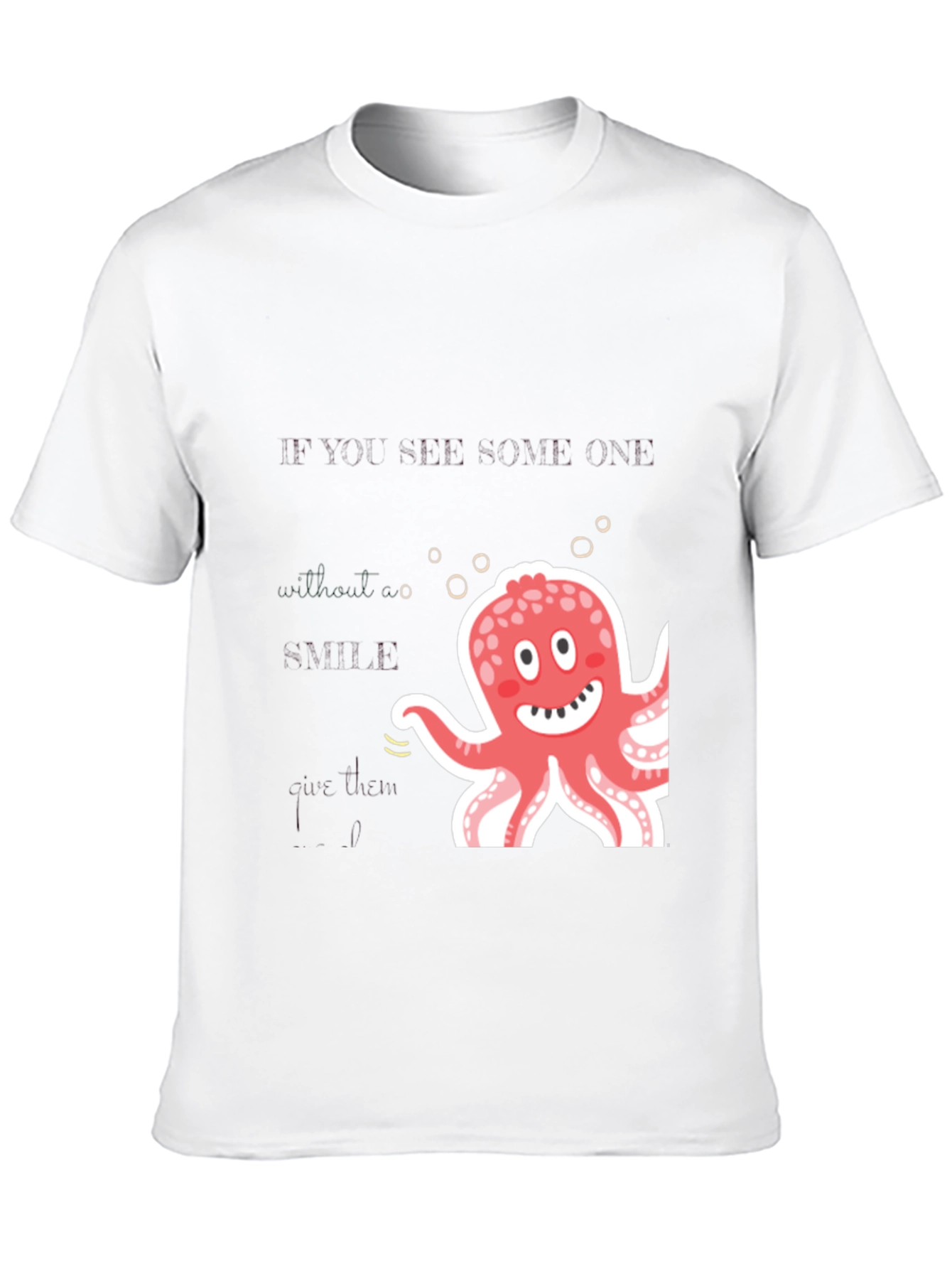 Cute Octopus Graphic Black T-Shirt