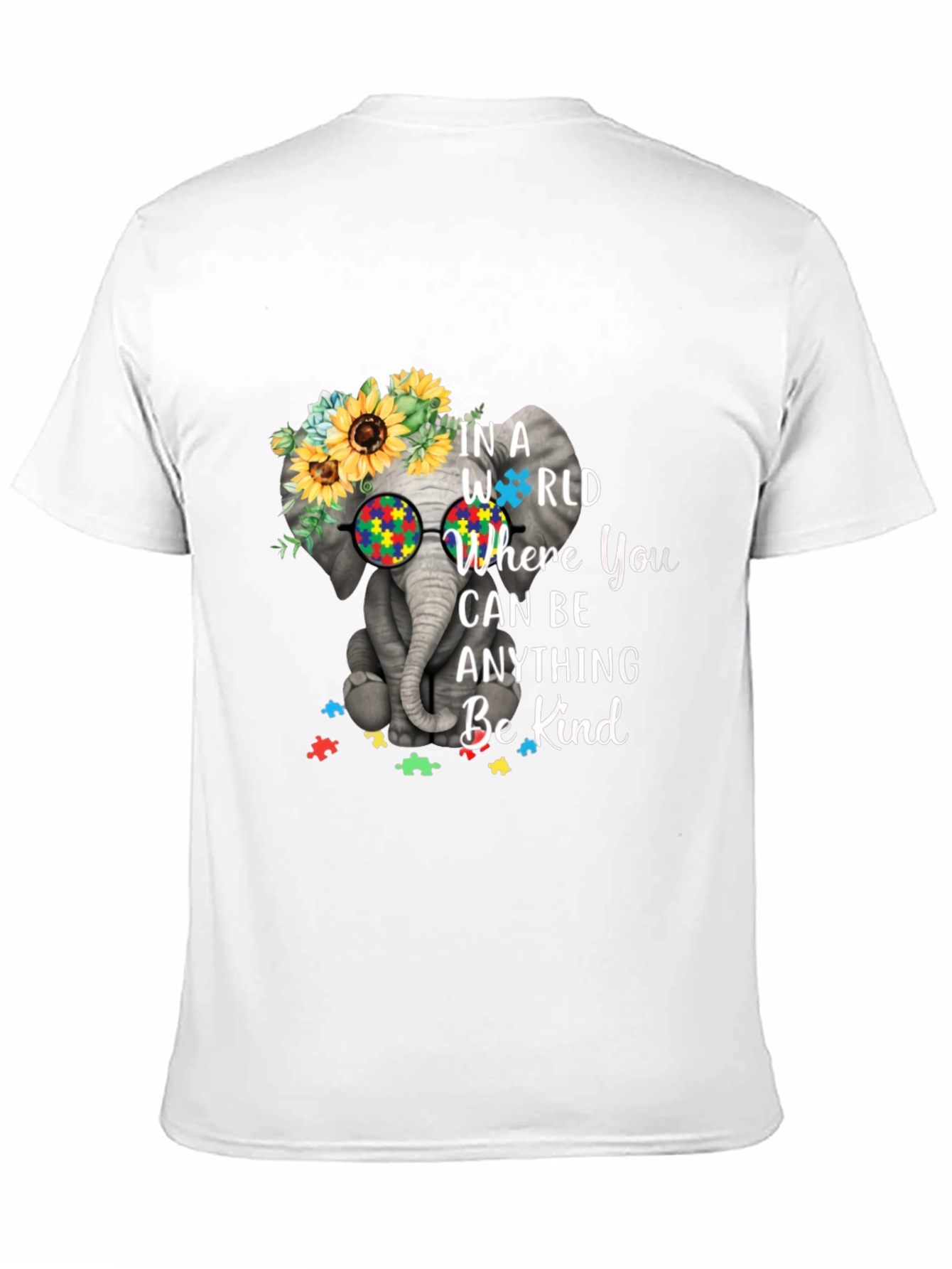 Elephant Autism Awareness T-Shirt Be Kind