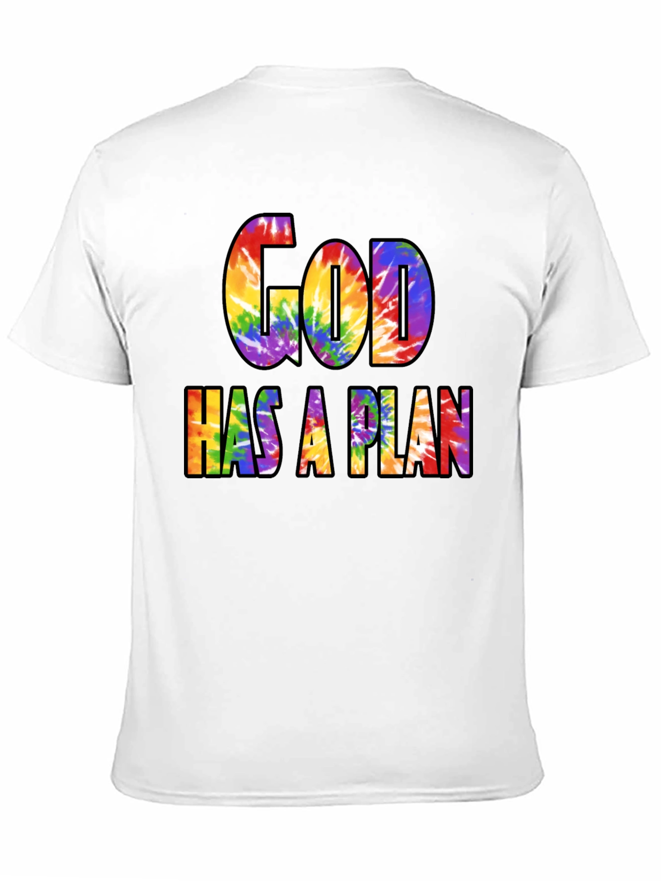 God Has A Plan Rainbow Tie-Dye Graphic T-Shirt