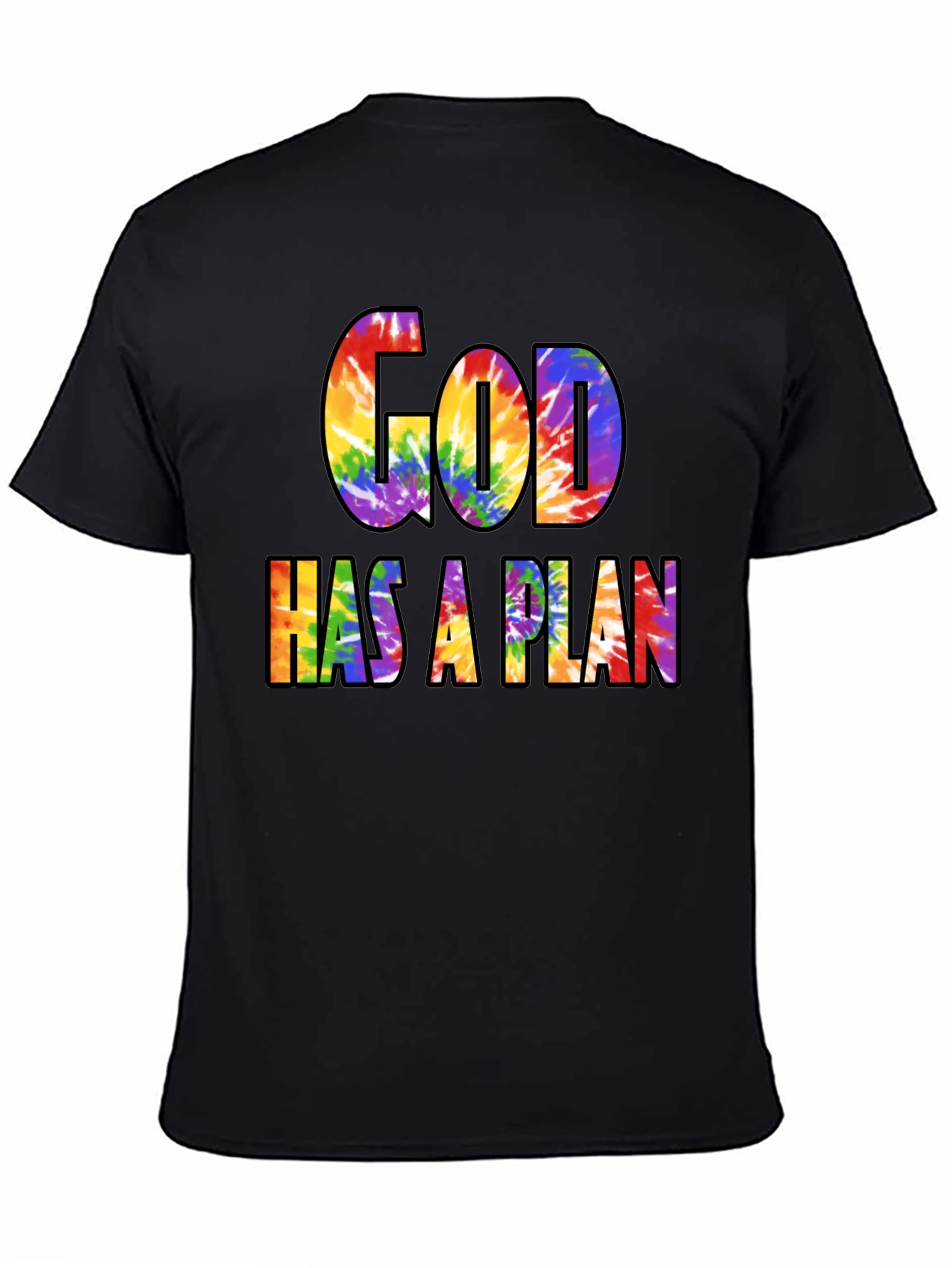 God Has A Plan Rainbow Tie-Dye Graphic T-Shirt