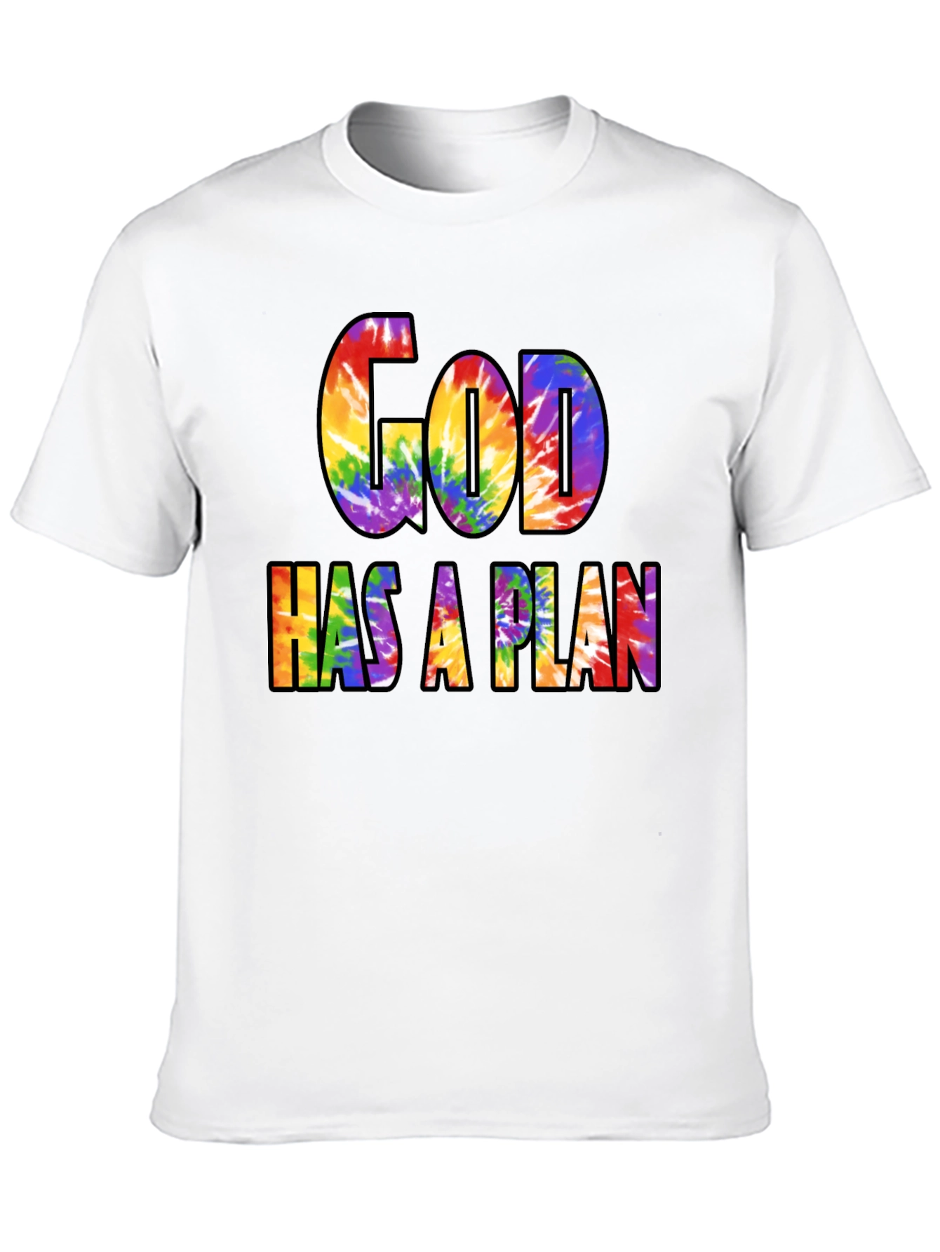 God Has A Plan Rainbow Tie-Dye Graphic T-Shirt