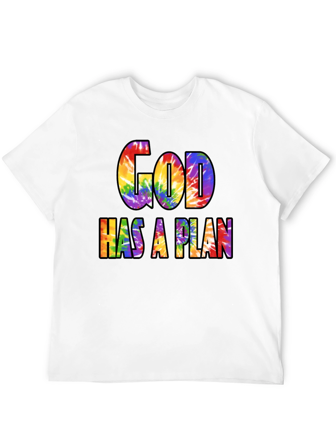 God Has A Plan Rainbow Tie-Dye Graphic T-Shirt