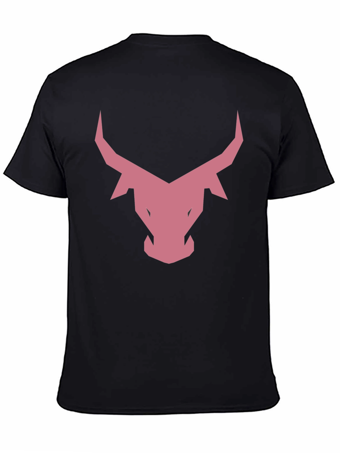 Black T-Shirt with Geometric Bull Graphic