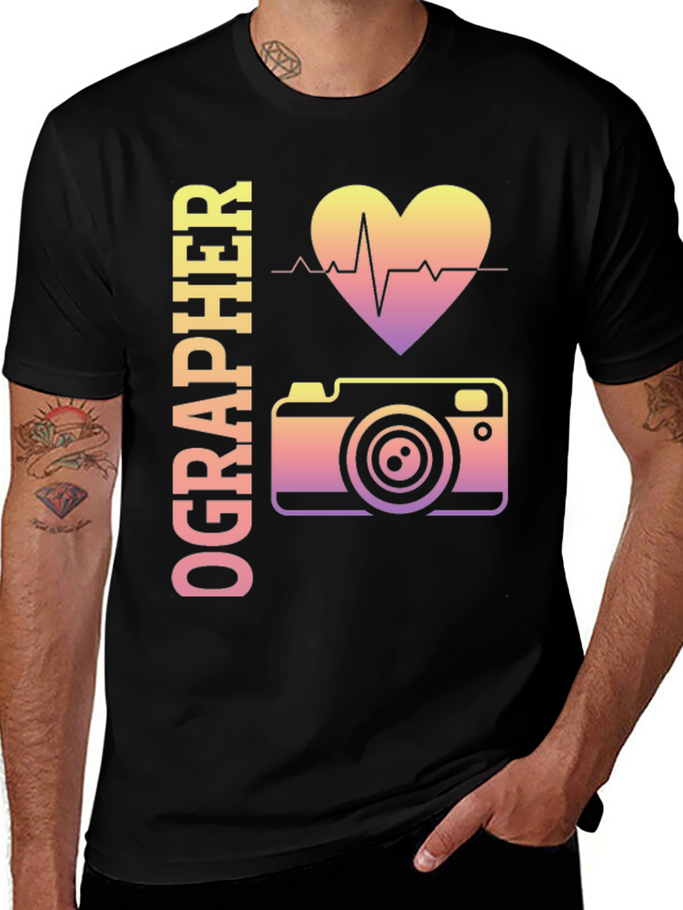 Photographer Heartbeat T-Shirt - Camera Lover Gift