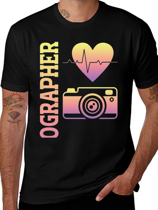 Photographer Heartbeat T-Shirt - Camera Lover Gift