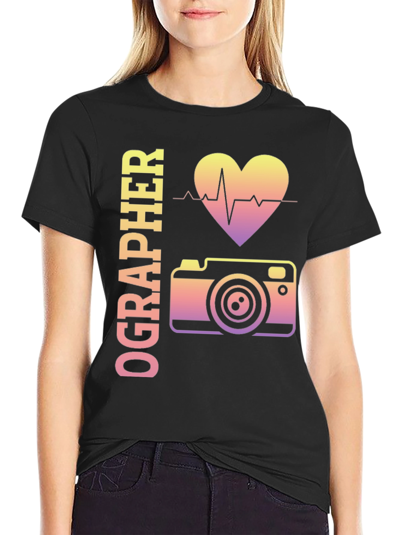 Photographer Heartbeat T-Shirt - Camera Lover Gift