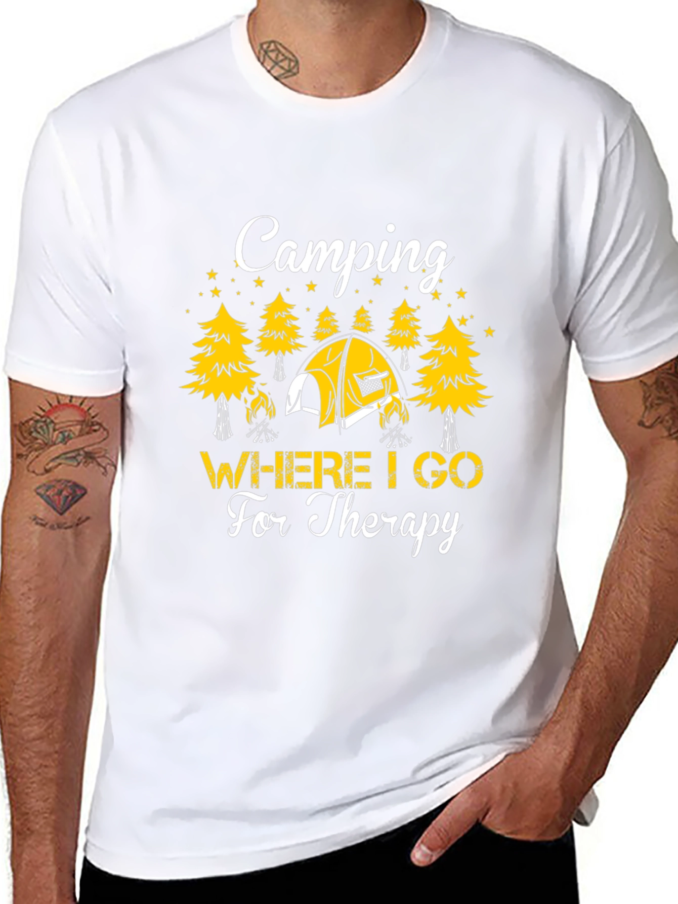 Camping Therapy T-Shirt - Unisex Black Tee