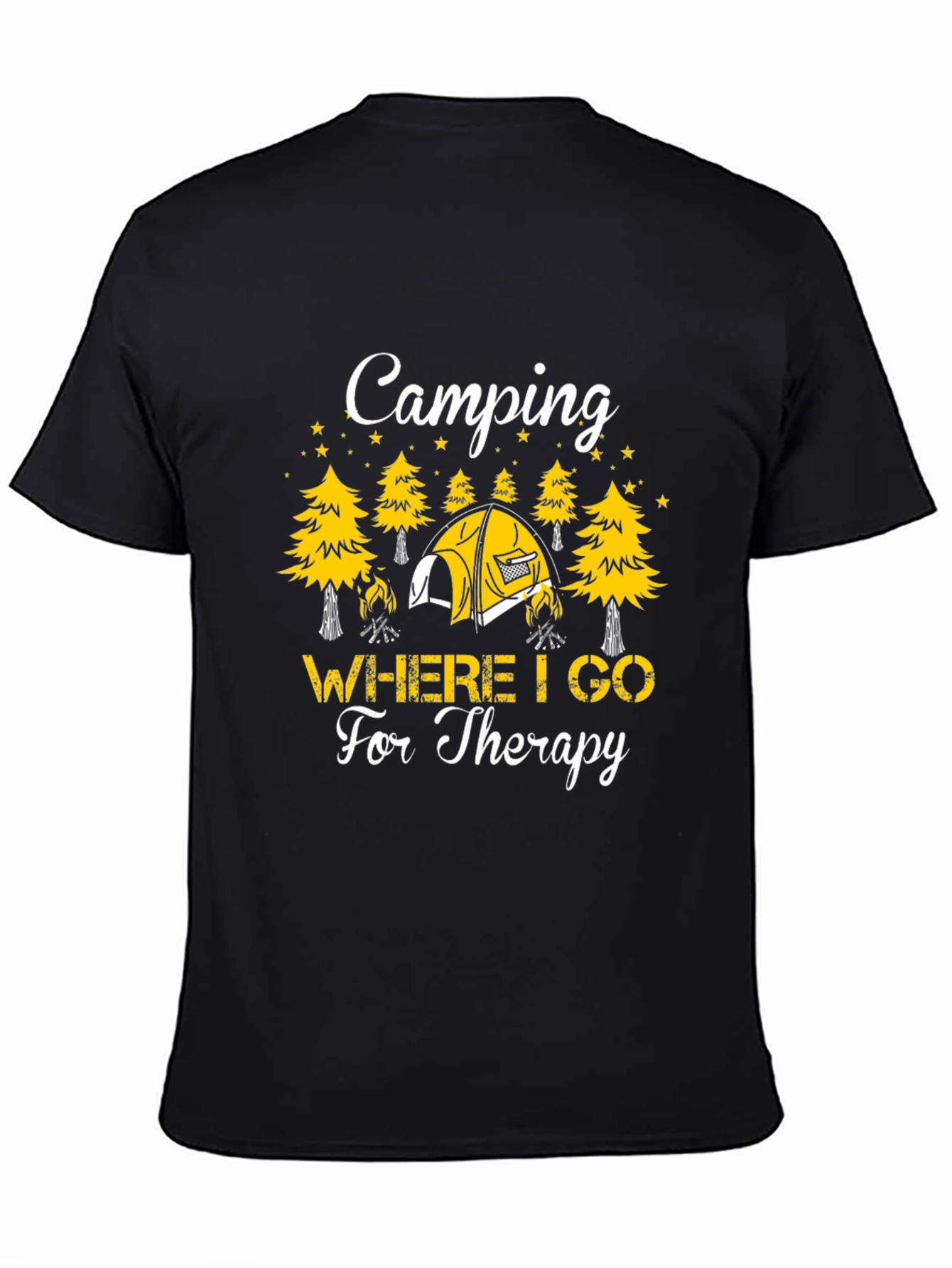 Camping Therapy T-Shirt - Unisex Black Tee