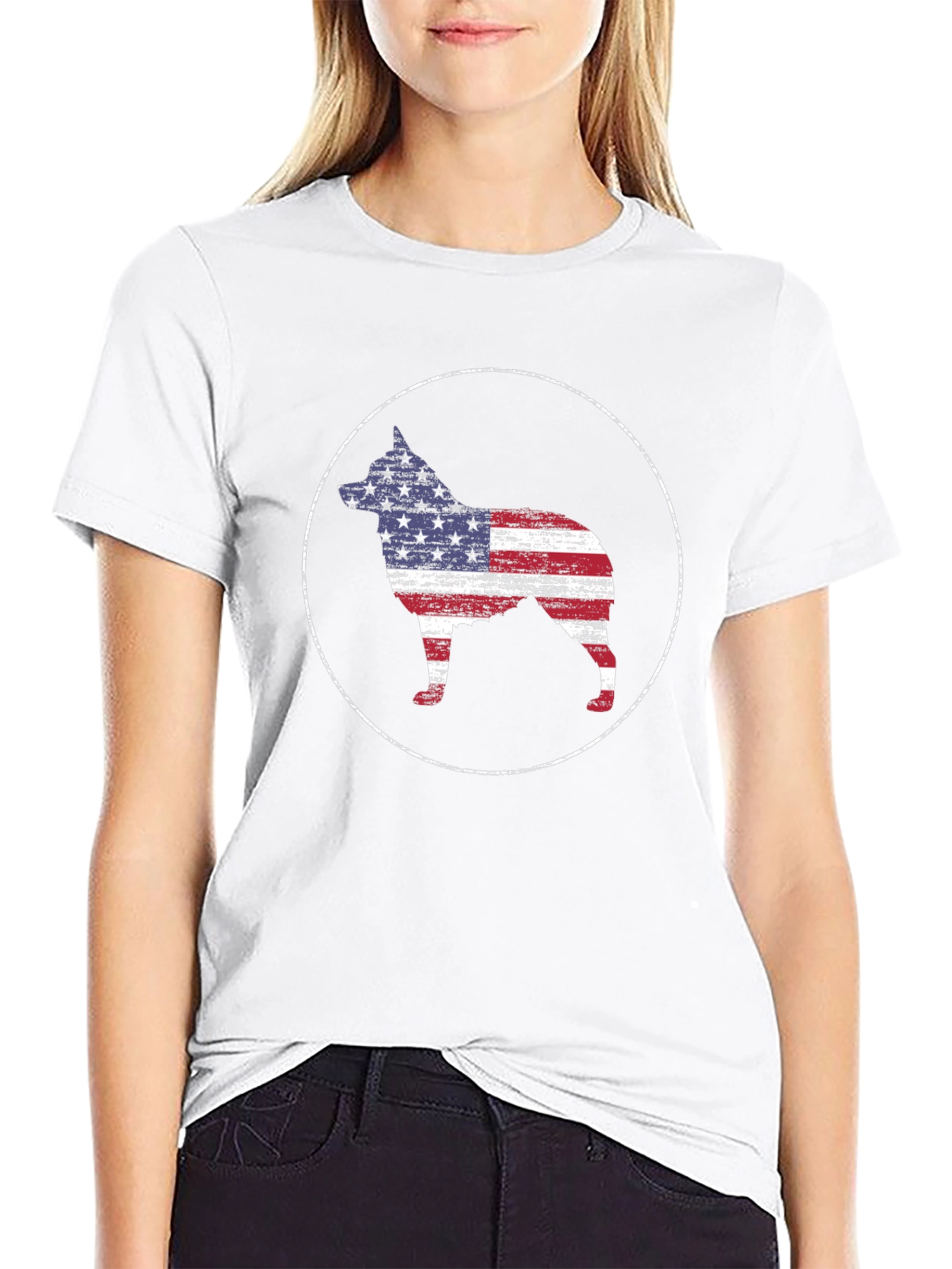 Patriotic Dog T-Shirt - USA Flag Graphic Tee