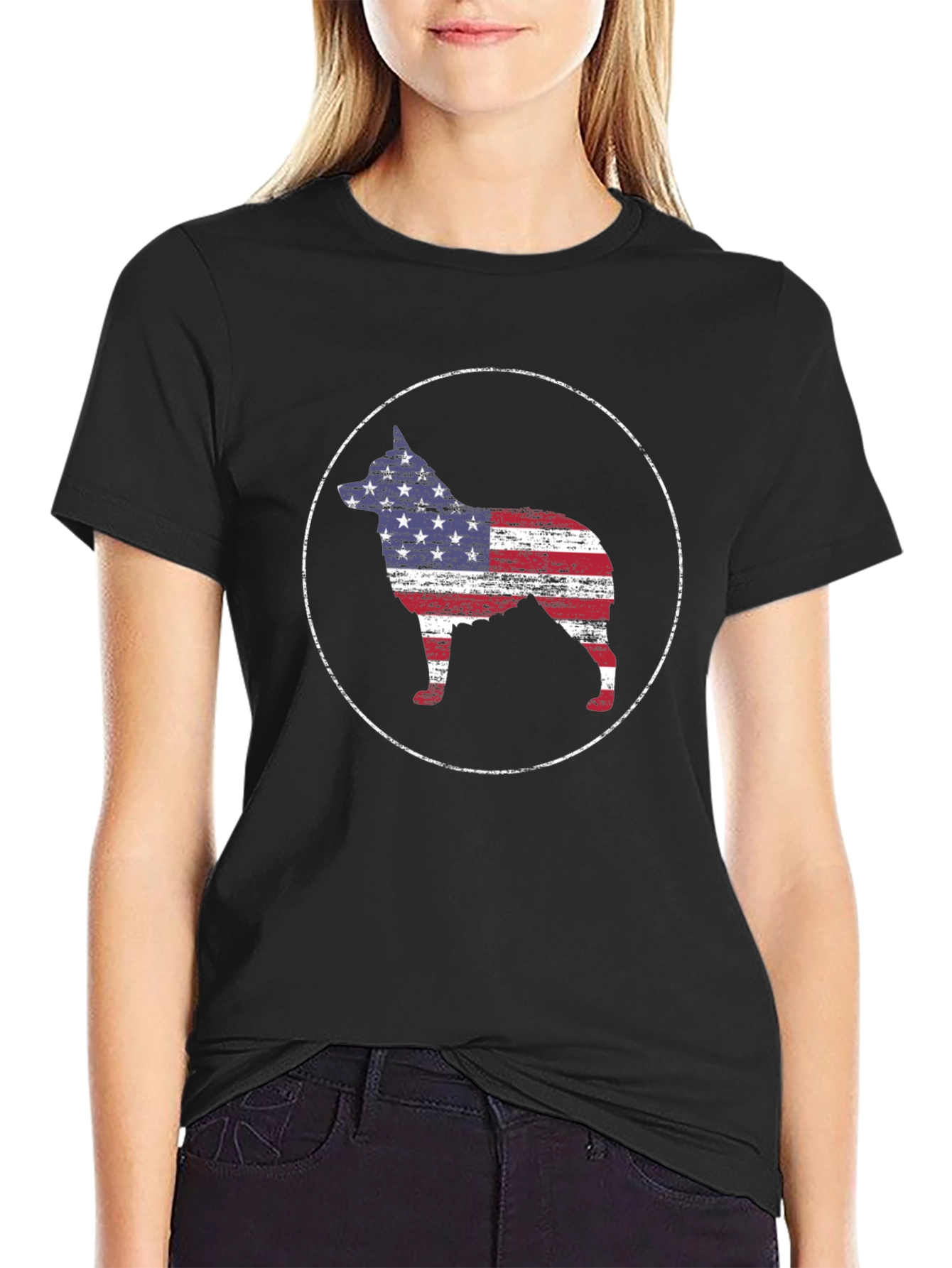 Patriotic Dog T-Shirt - USA Flag Graphic Tee
