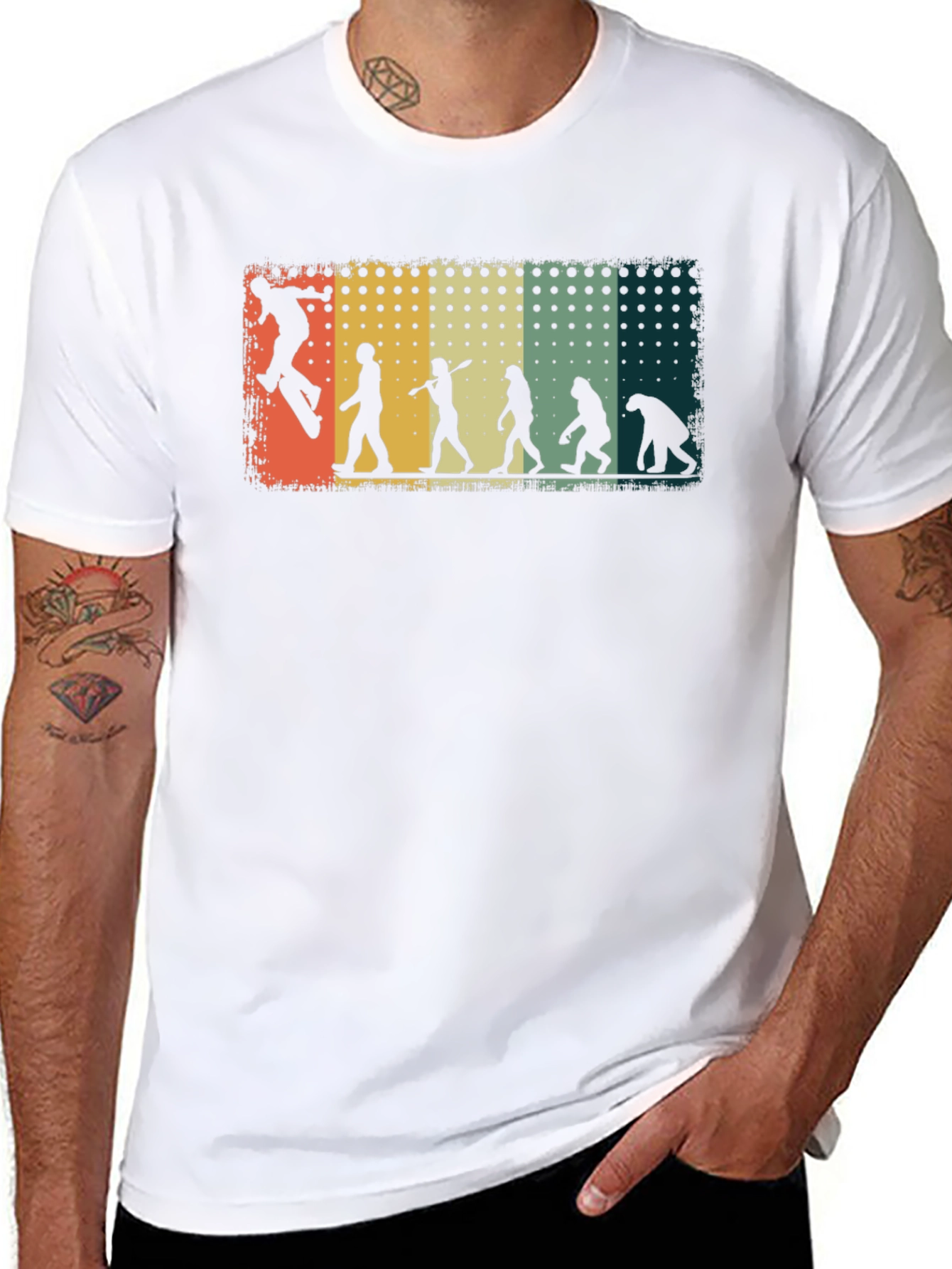 Skateboarding Evolution Graphic Tee - Black Cotton T-Shirt