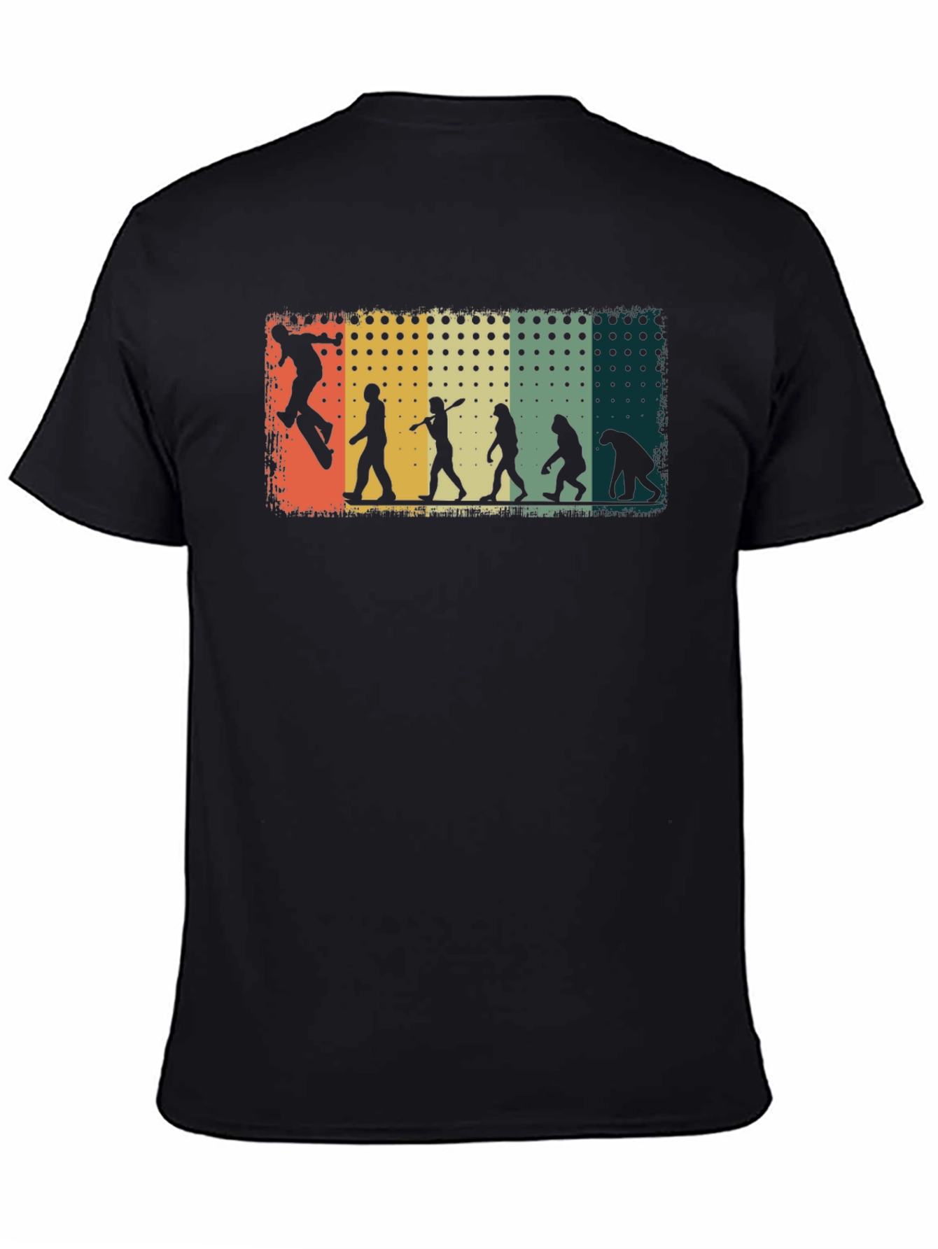 Skateboarding Evolution Graphic Tee - Black Cotton T-Shirt