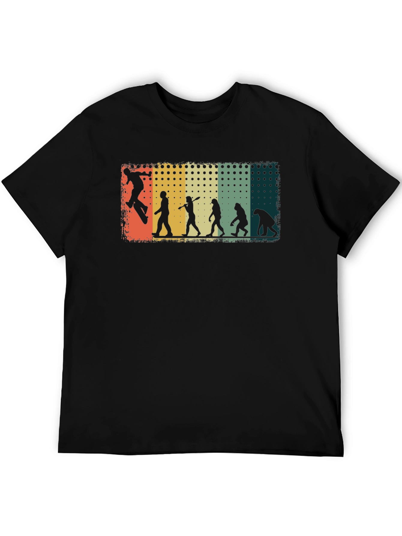Skateboarding Evolution Graphic Tee - Black Cotton T-Shirt