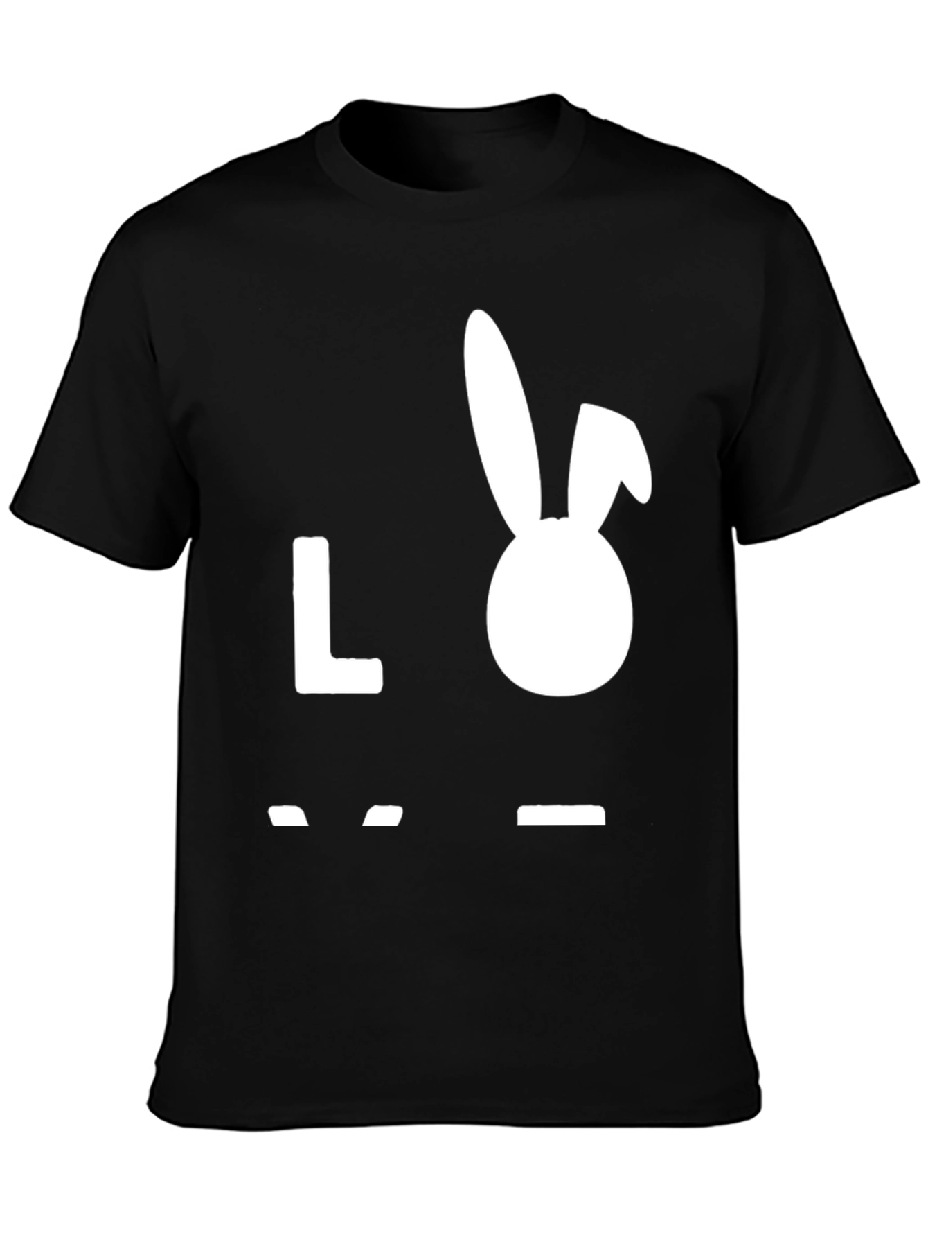 Love Bunny Graphic Tee - Black Cotton T-Shirt