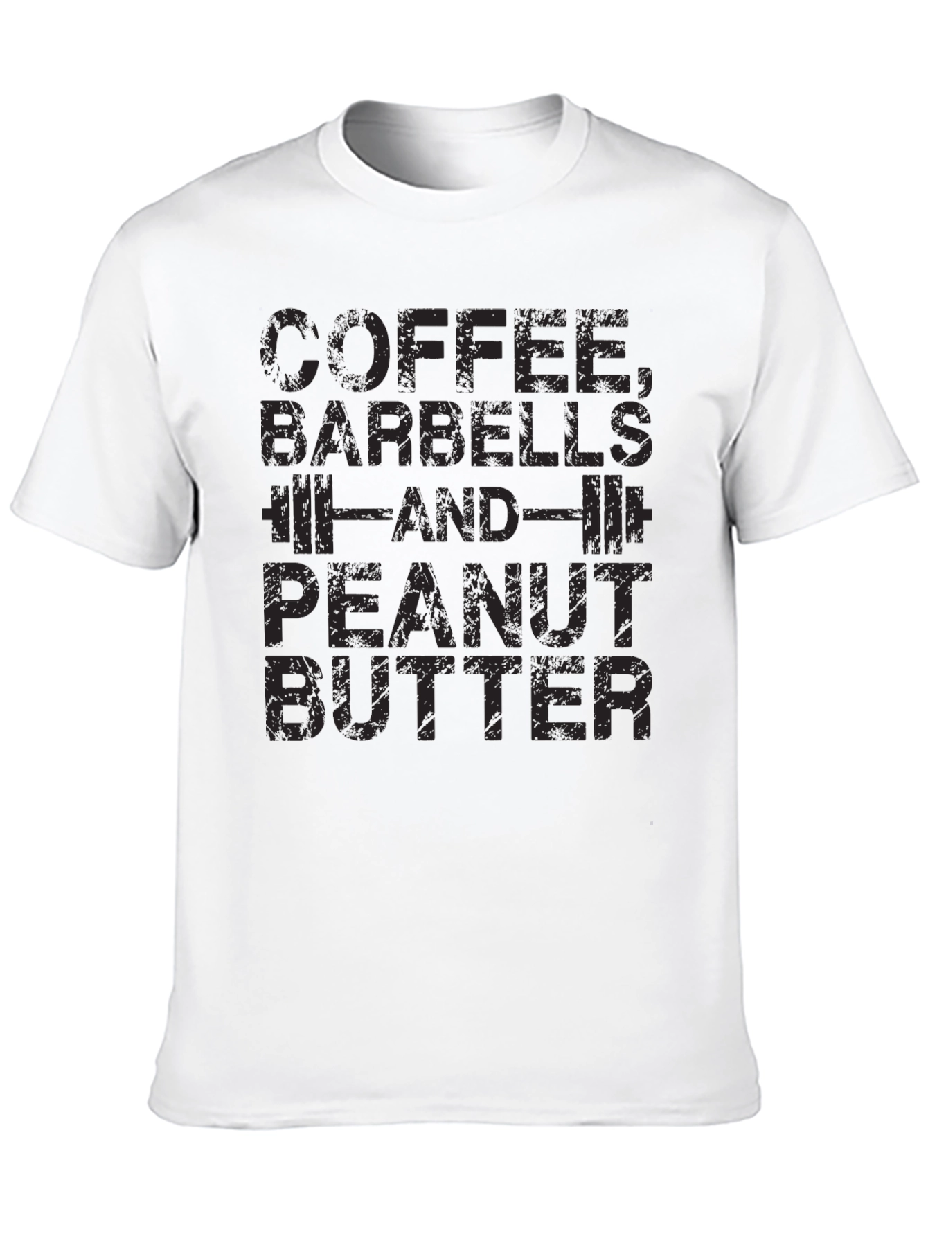 Coffee Barbells Peanut Butter Black T-Shirt