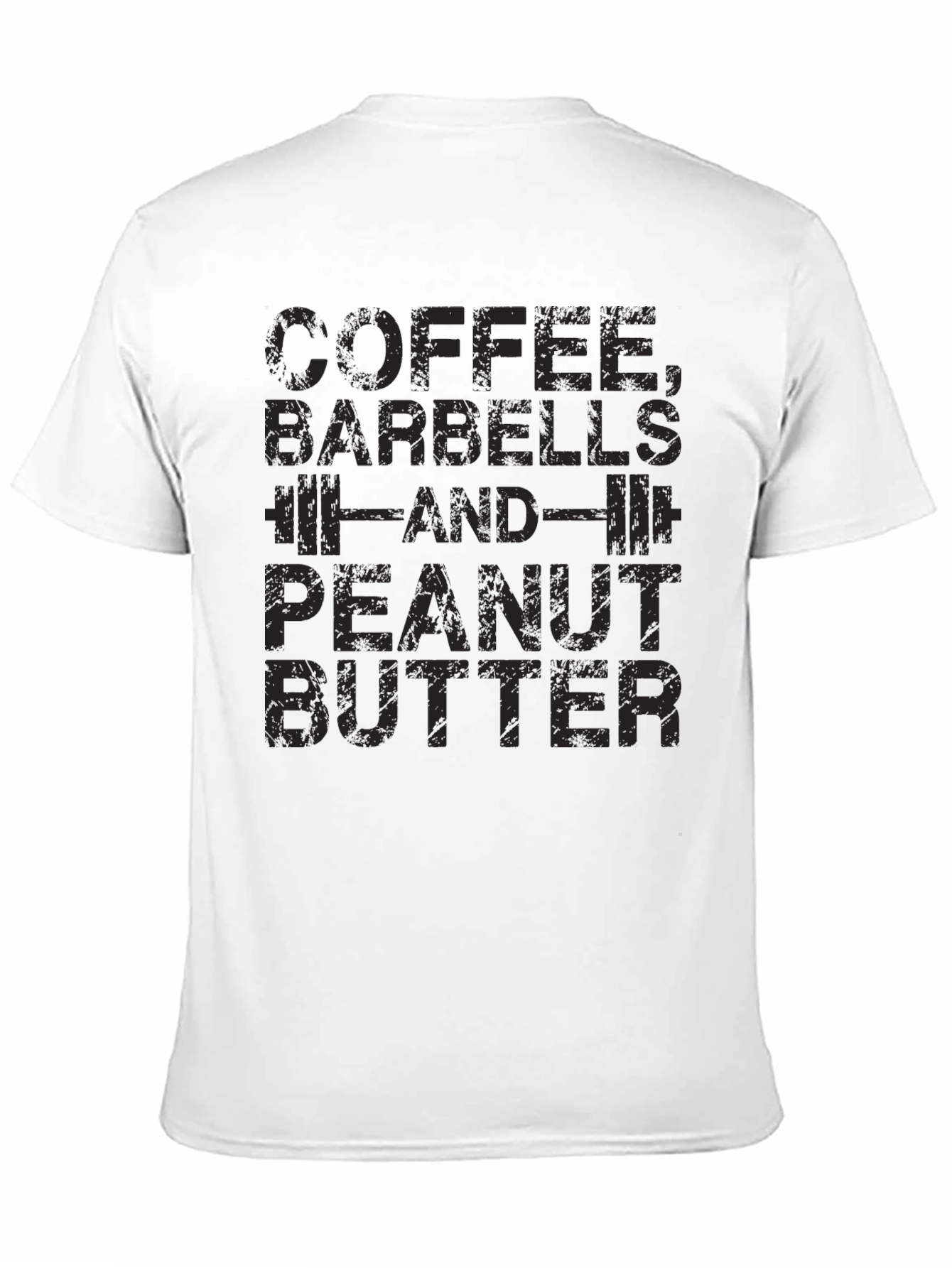 Coffee Barbells Peanut Butter Black T-Shirt