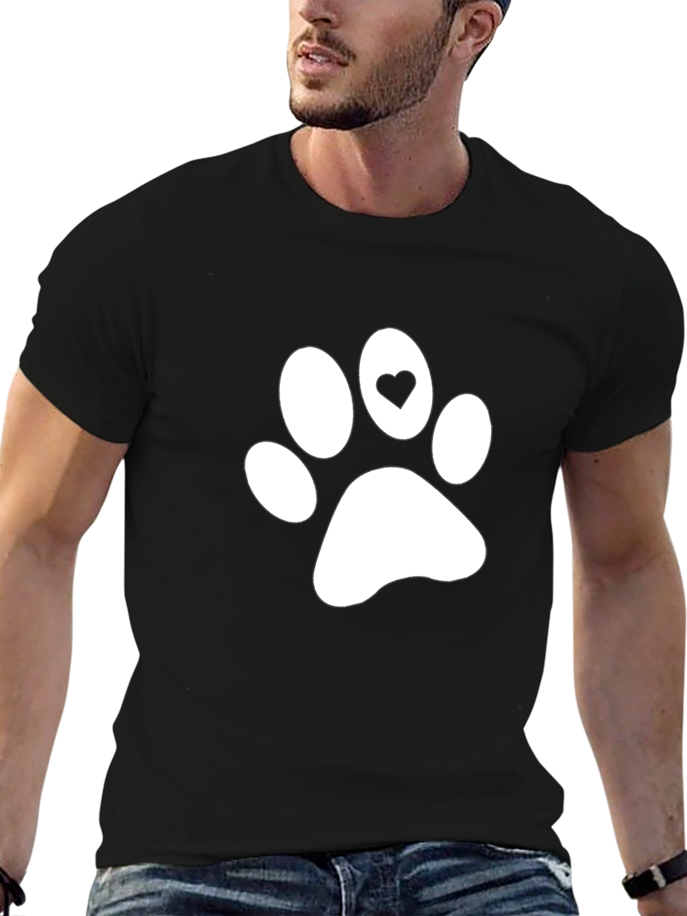 Paw Print Heart T-Shirt - Dog Lover Tee
