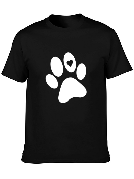 Paw Print Heart T-Shirt - Dog Lover Tee