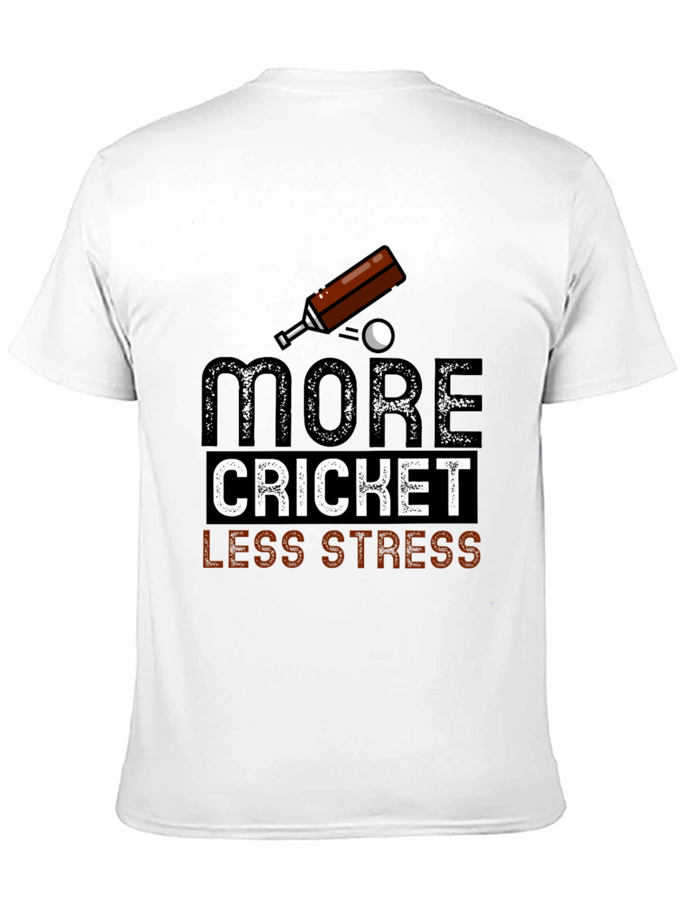 More Cricket Less Stress Graphic Tee