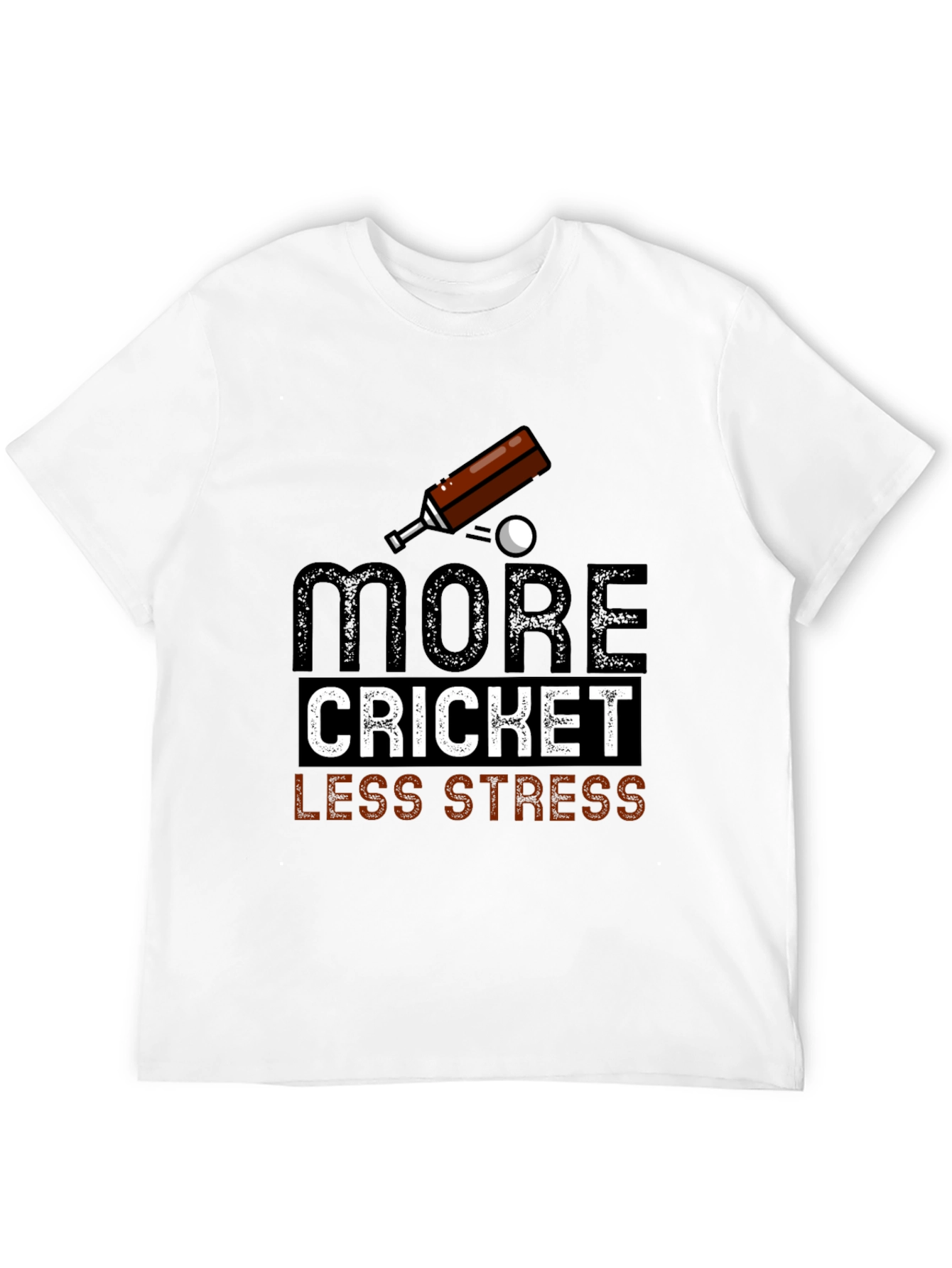More Cricket Less Stress Graphic Tee