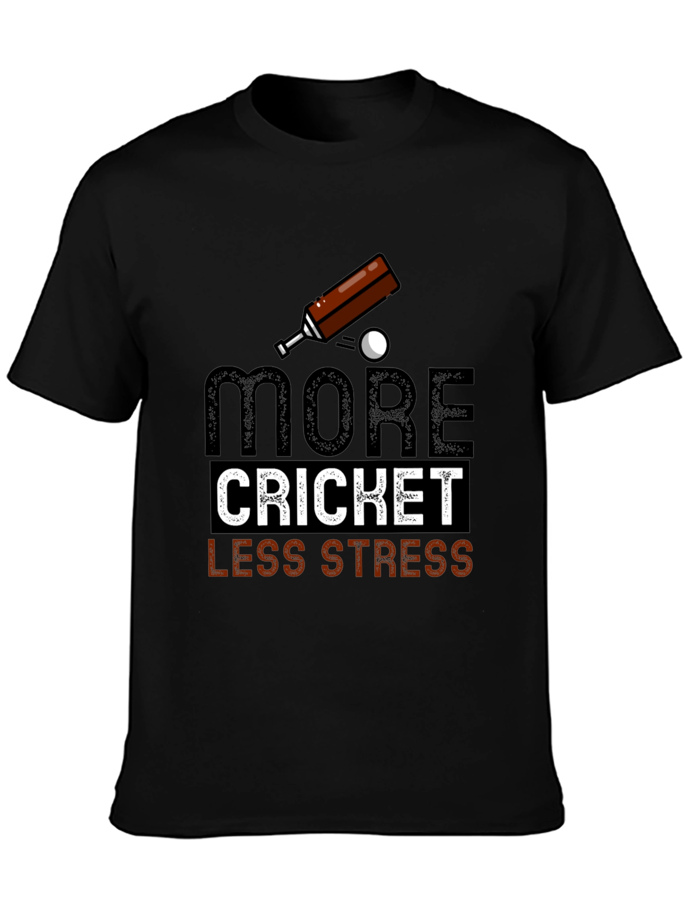 More Cricket Less Stress Graphic Tee