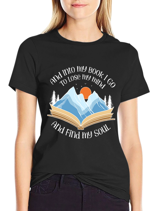 Book & Mountain Graphic Tee: Lose Your Mind Find Your Soul