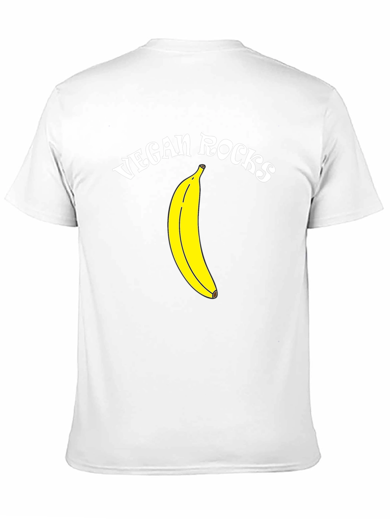 Vegan Rocks Banana Graphic Black T-Shirt