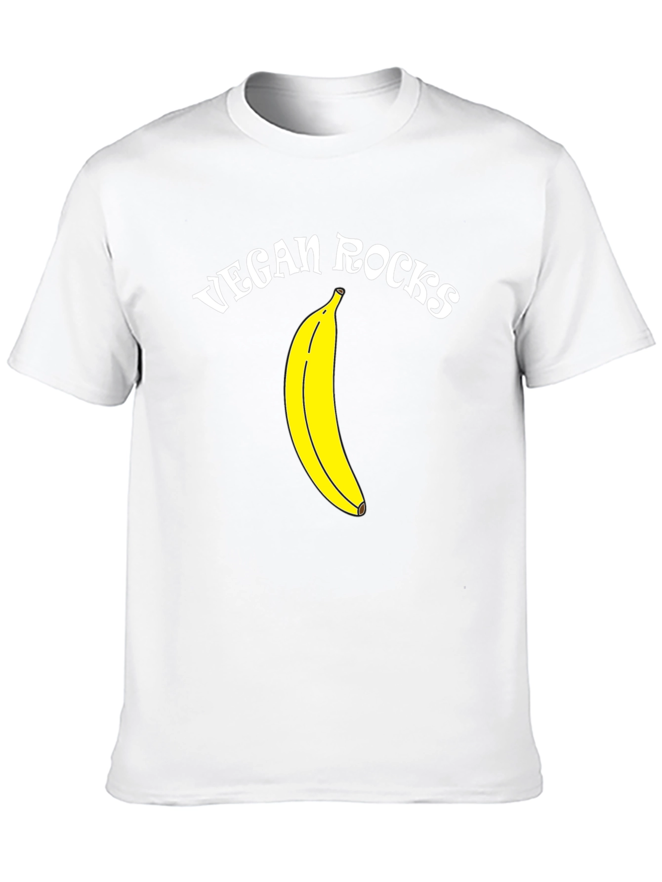 Vegan Rocks Banana Graphic Black T-Shirt