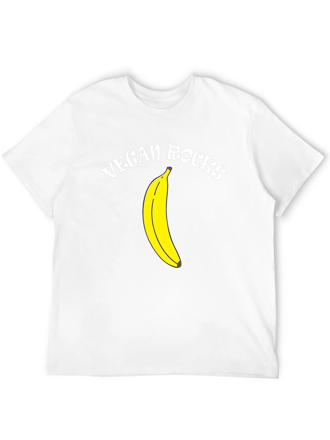 Vegan Rocks Banana Graphic Black T-Shirt
