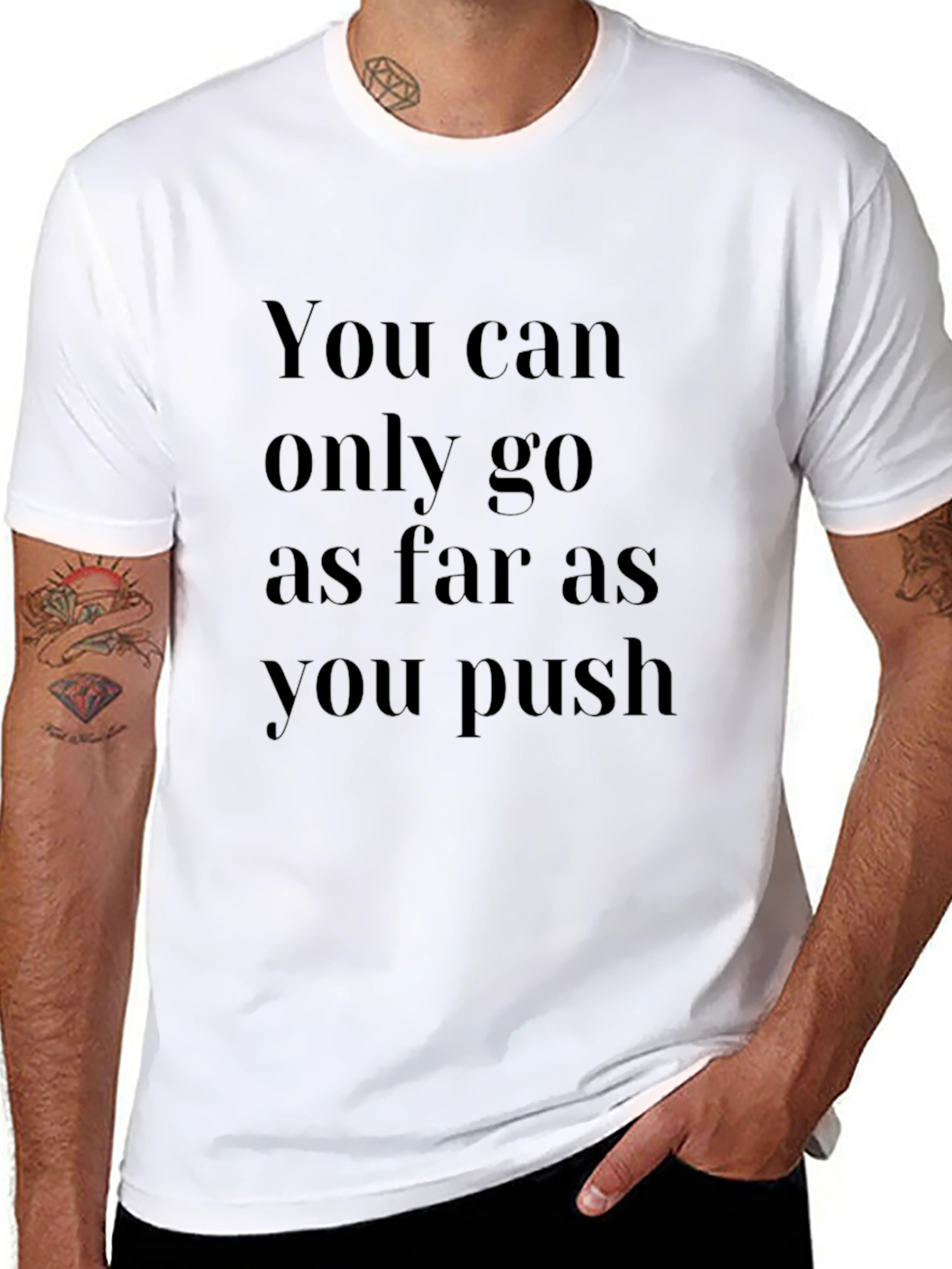 Motivational Black T-Shirt: Push Your Limits