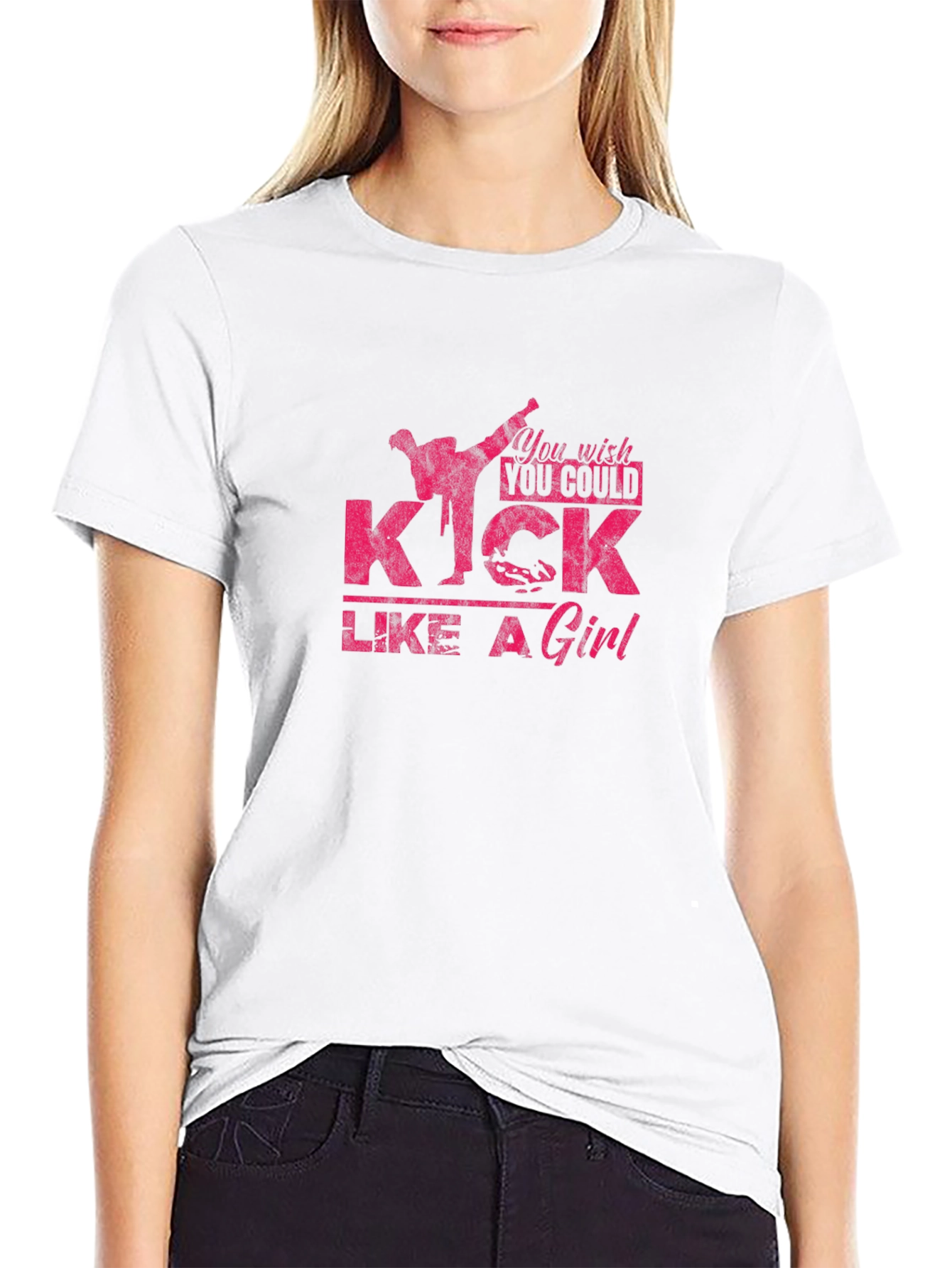 Kick Like a Girl Graphic Tee - Black