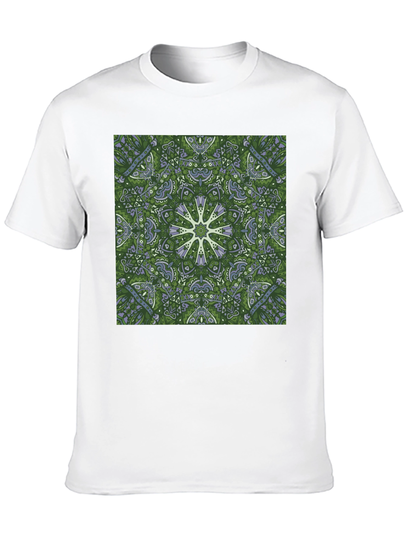 Green Kaleidoscope Mandala T-Shirt - Unique Graphic Tee