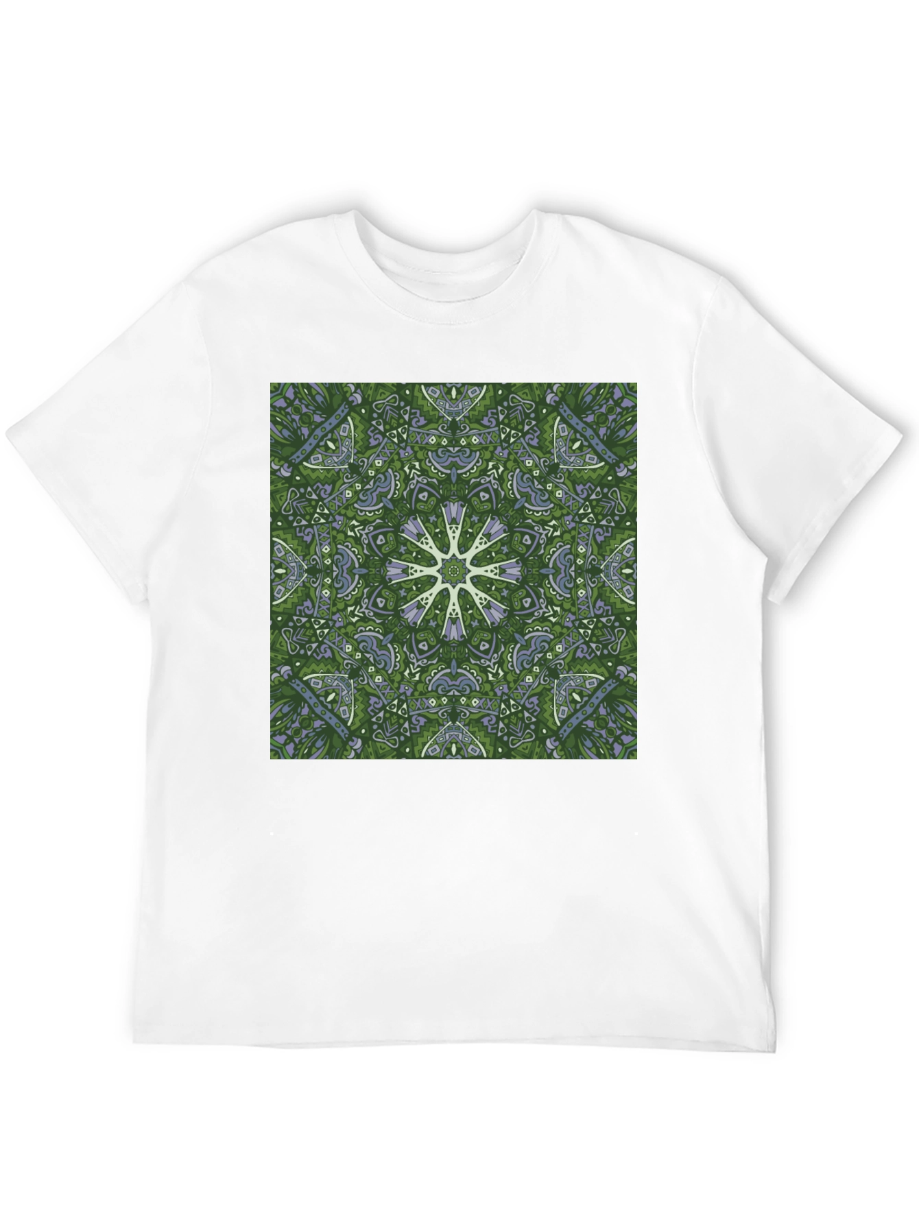 Green Kaleidoscope Mandala T-Shirt - Unique Graphic Tee