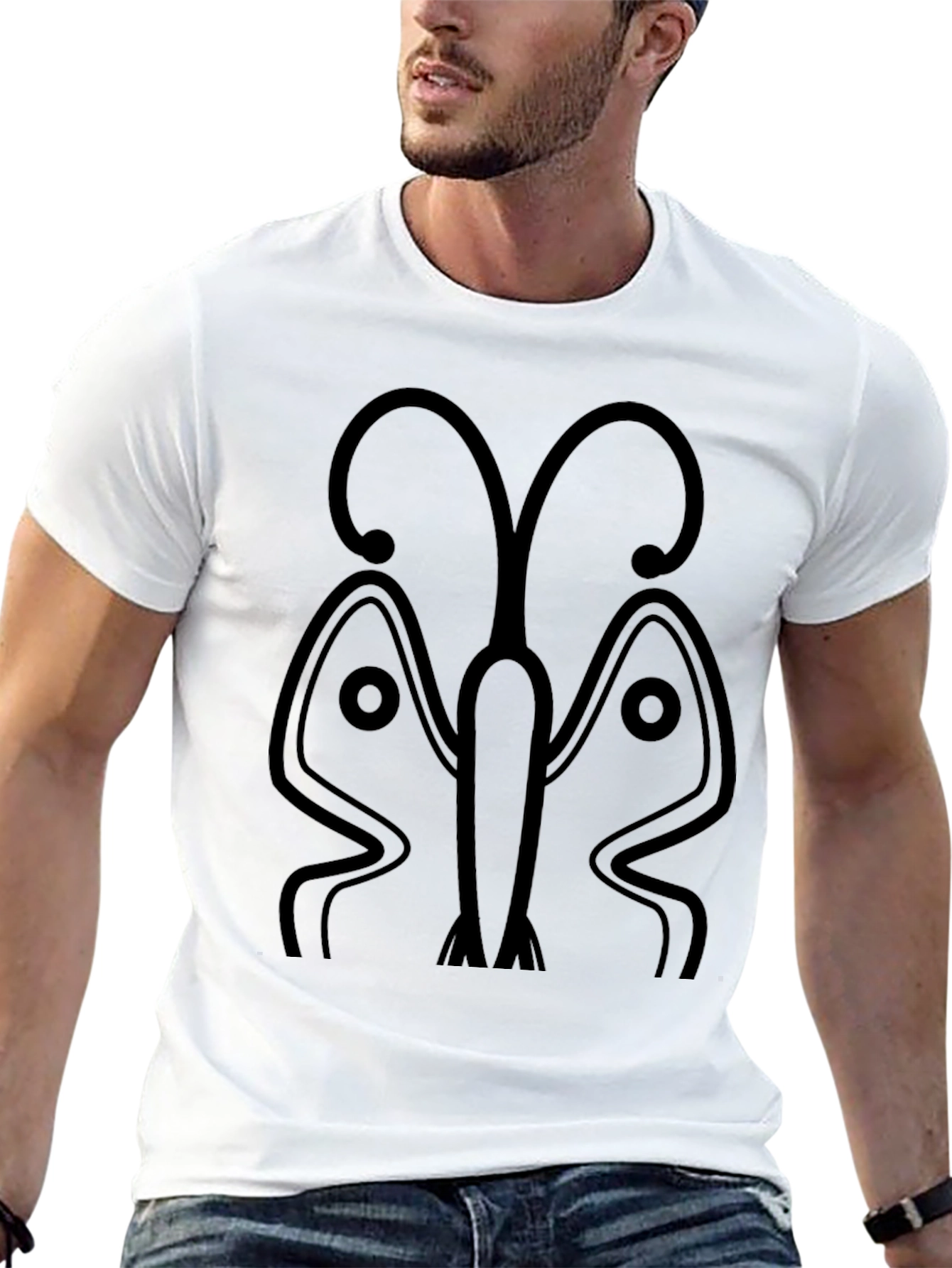 Abstract Butterfly Graphic Tee - Stylish Black T-Shirt