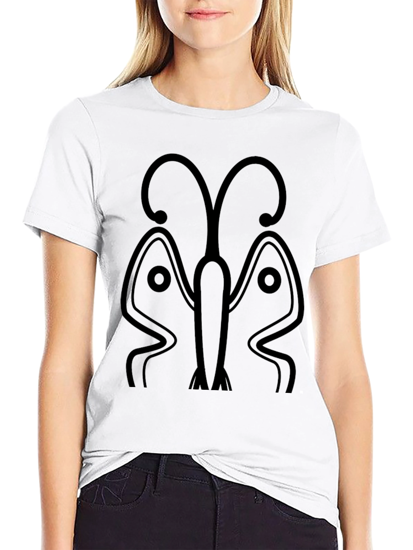 Abstract Butterfly Graphic Tee - Stylish Black T-Shirt
