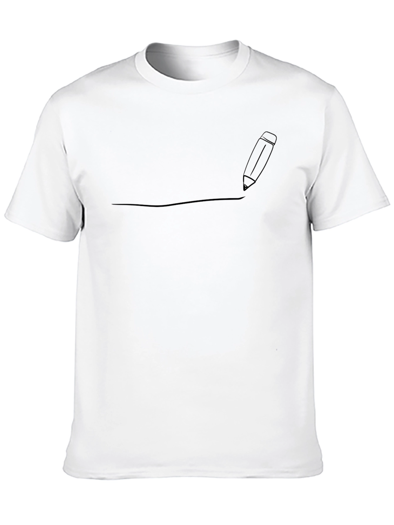 Pencil Line Art Black T-Shirt