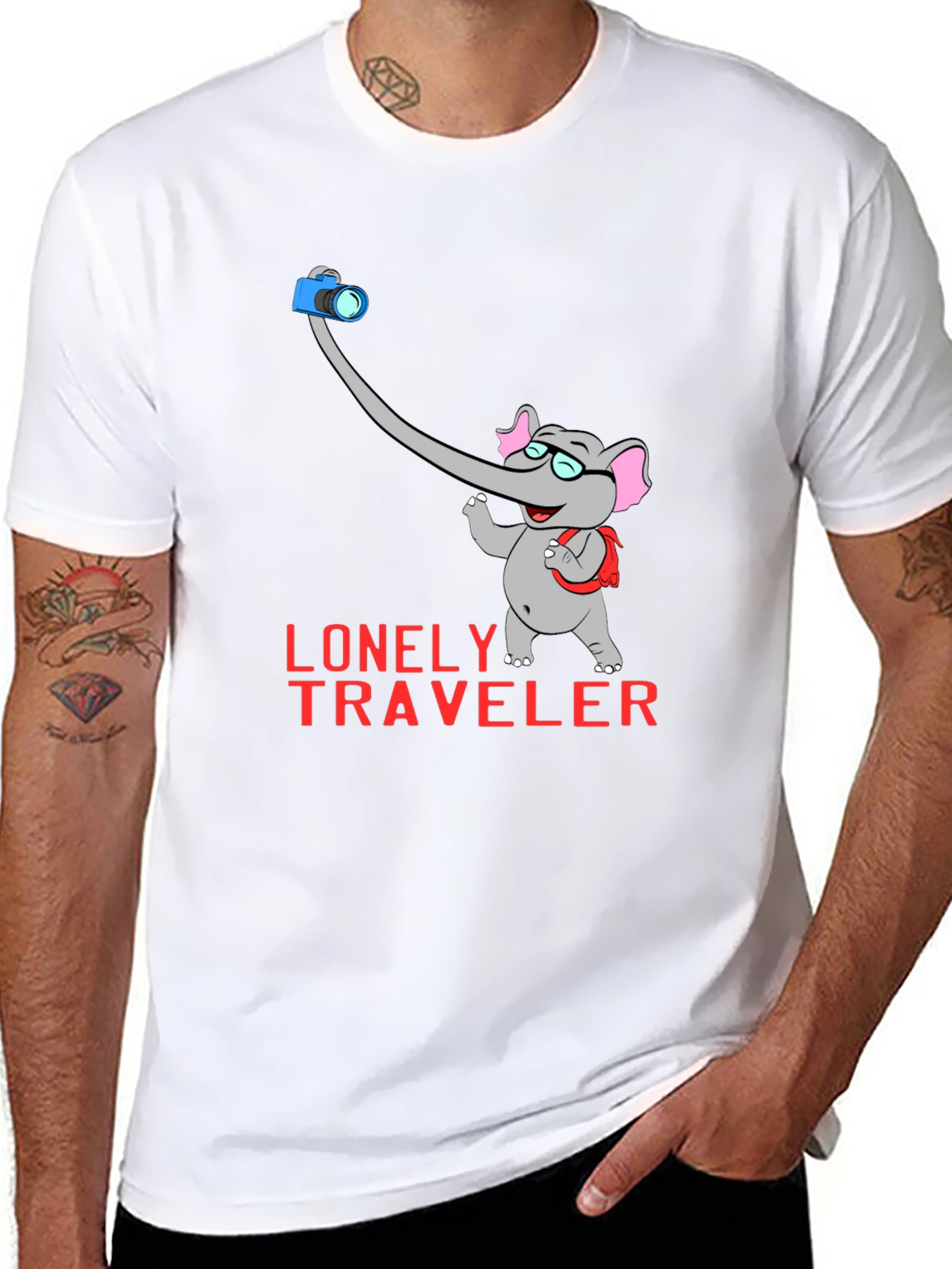Lonely Traveler Elephant Graphic Tee