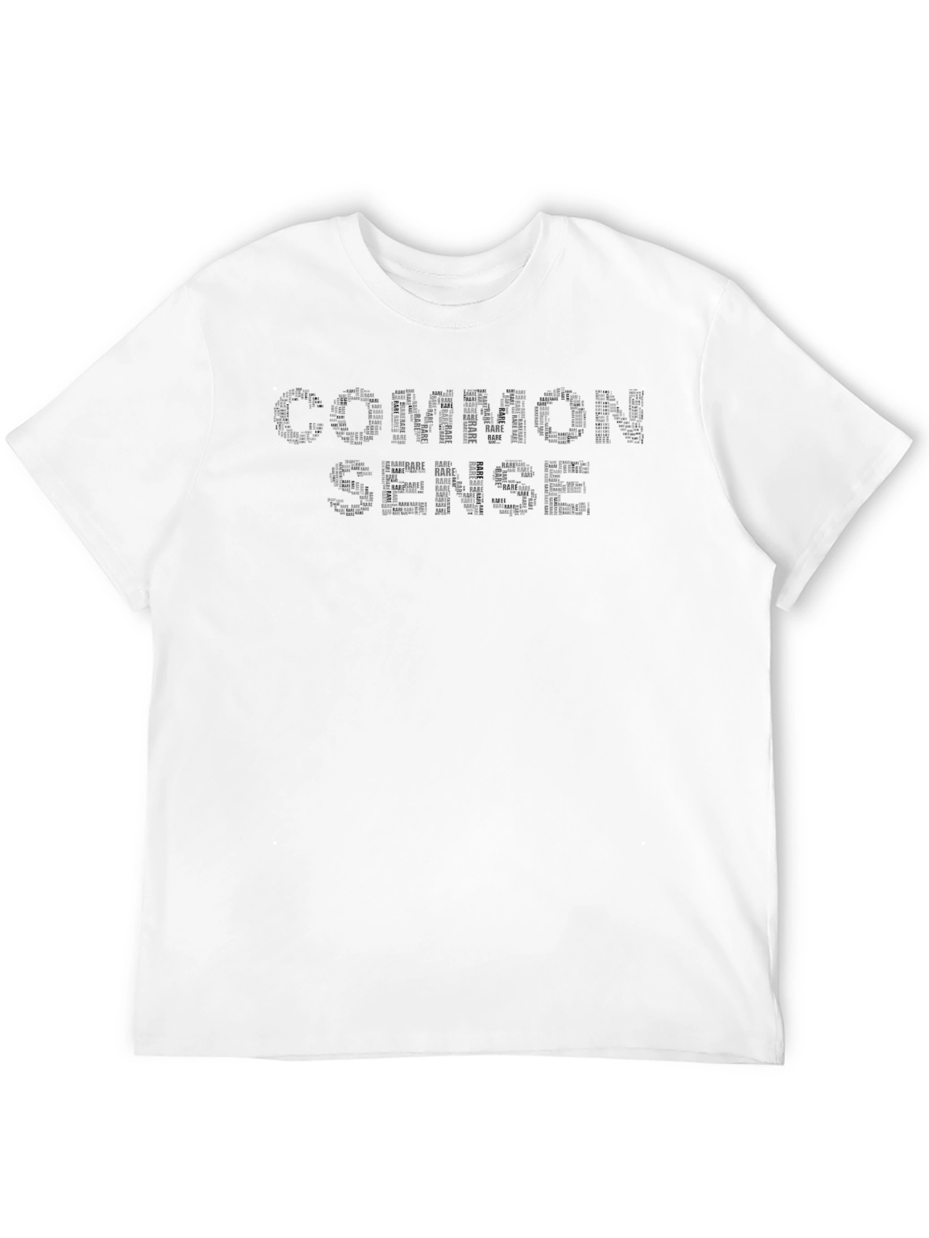 Common Sense Black Word Art Graphic T-Shirt