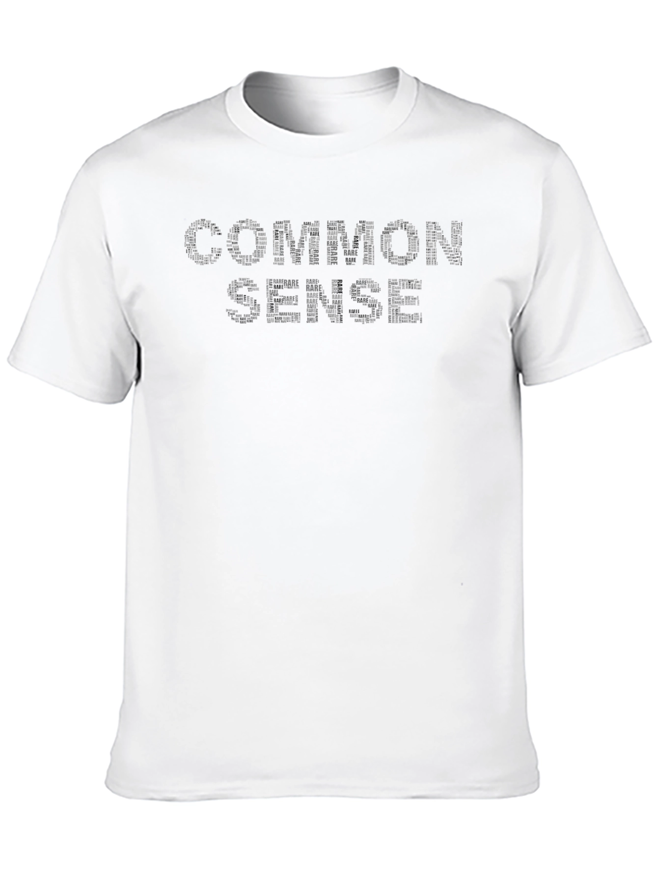 Common Sense Black Word Art Graphic T-Shirt