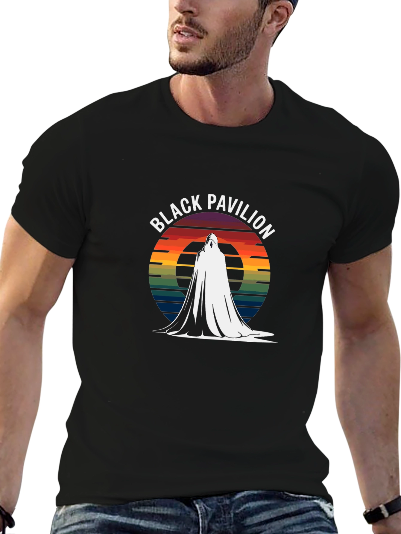 Black Pavilion Retro Style Graphic T-Shirt