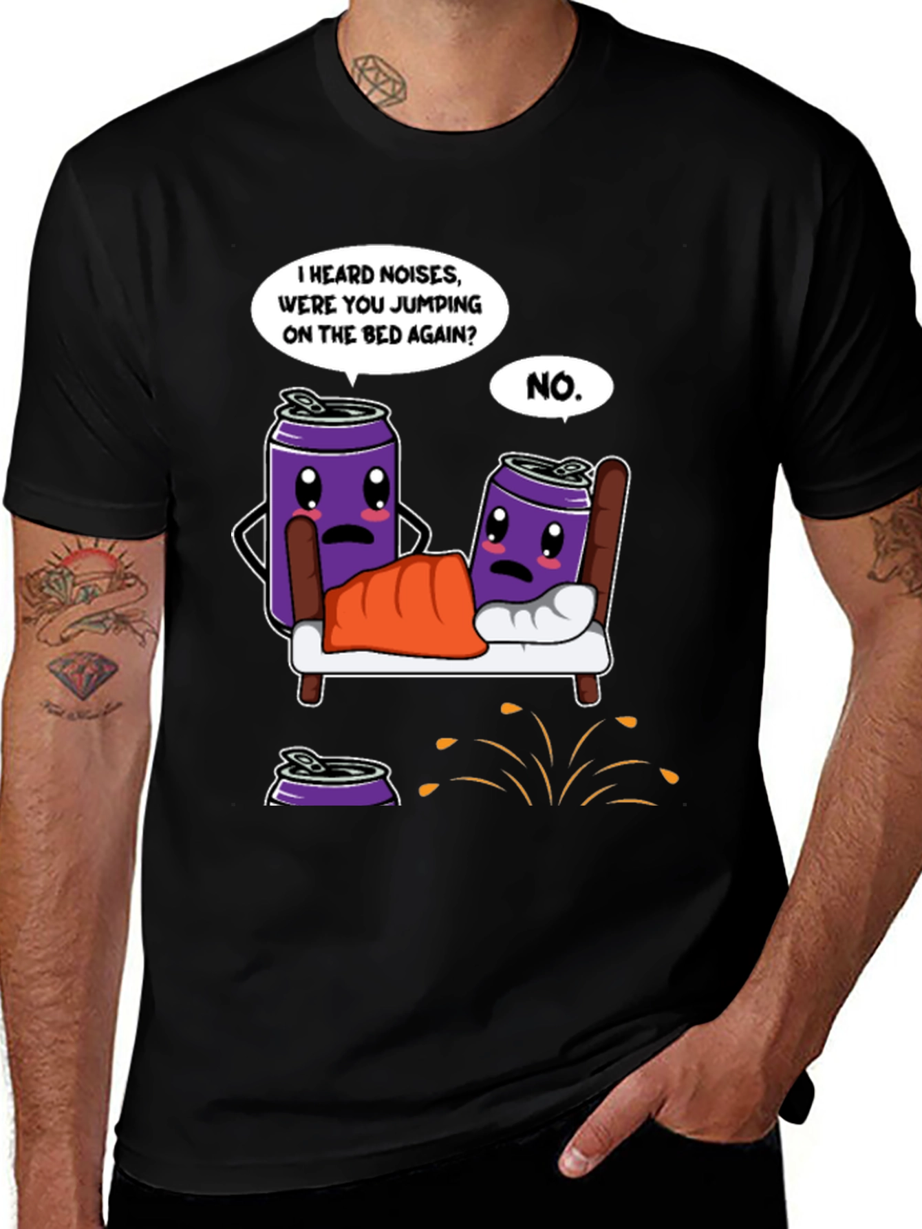 Funny Cartoon Can Bed Time T-Shirt