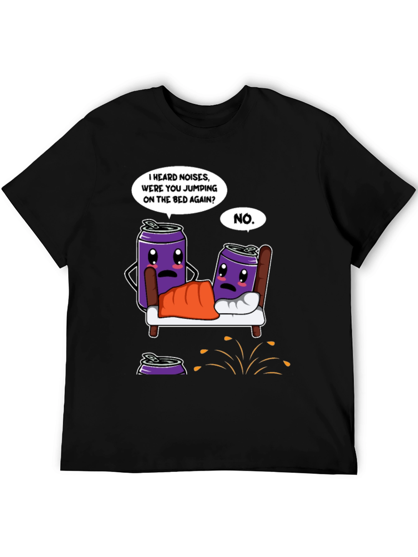 Funny Cartoon Can Bed Time T-Shirt