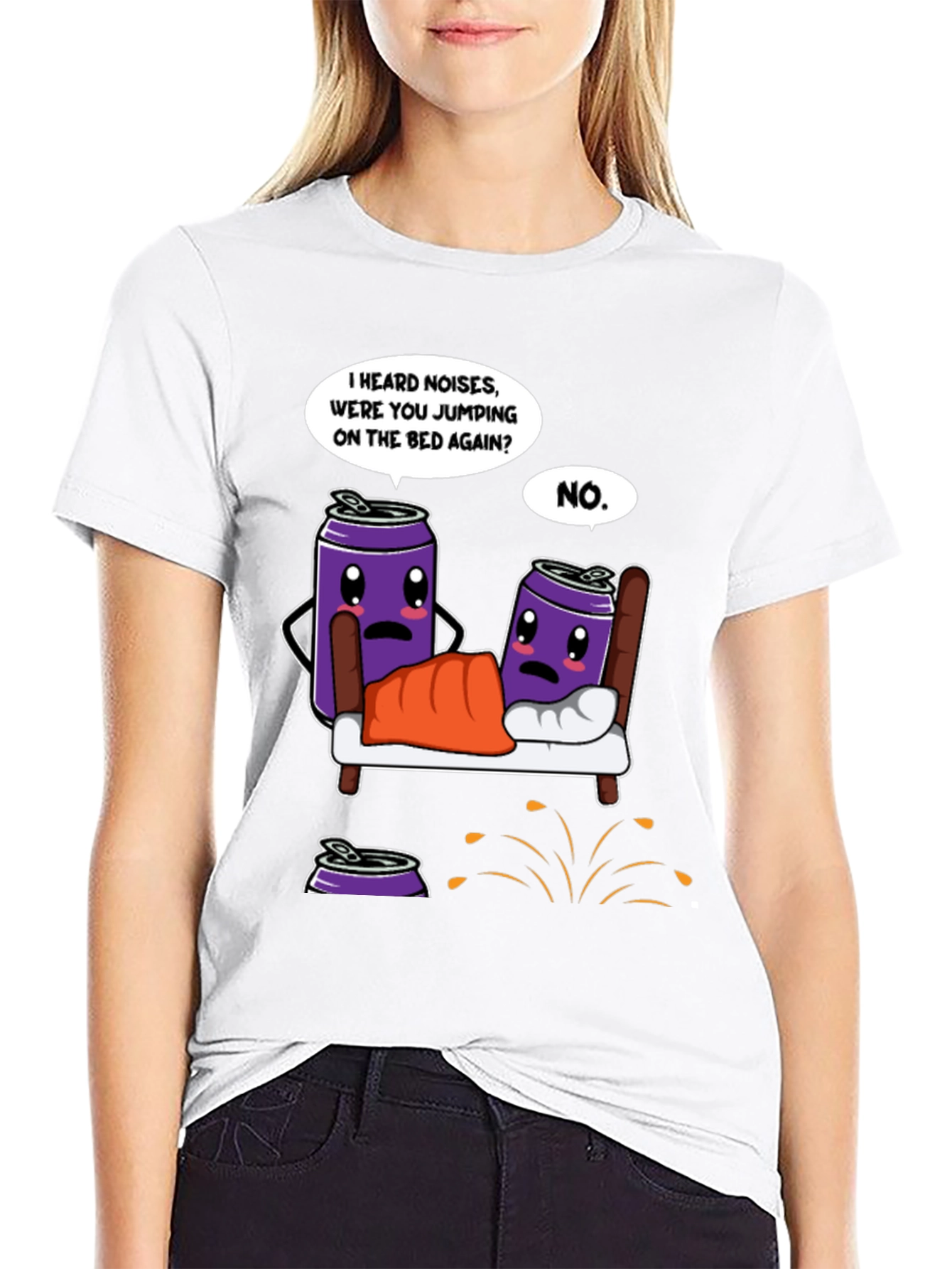 Funny Cartoon Can Bed Time T-Shirt