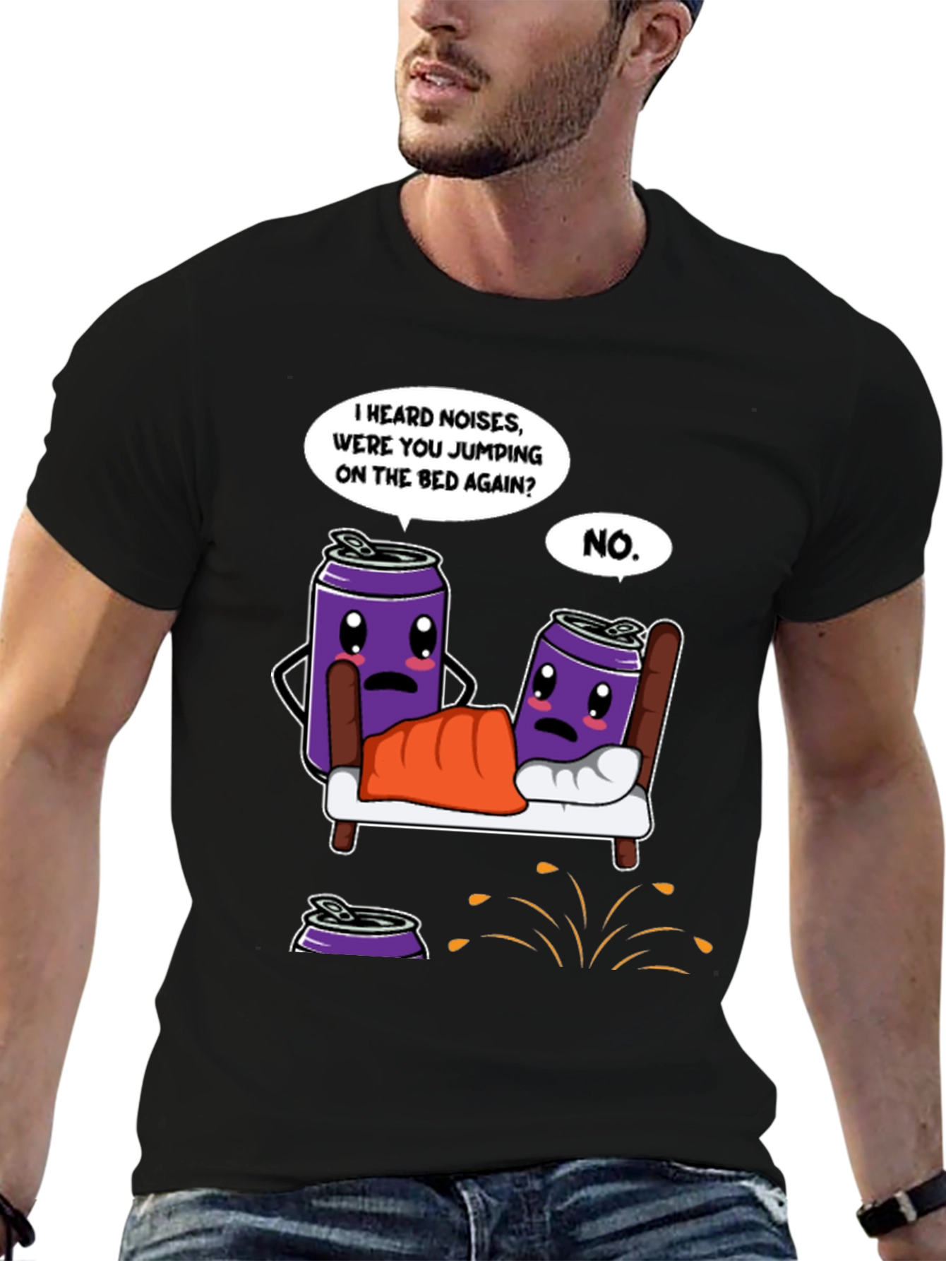 Funny Cartoon Can Bed Time T-Shirt
