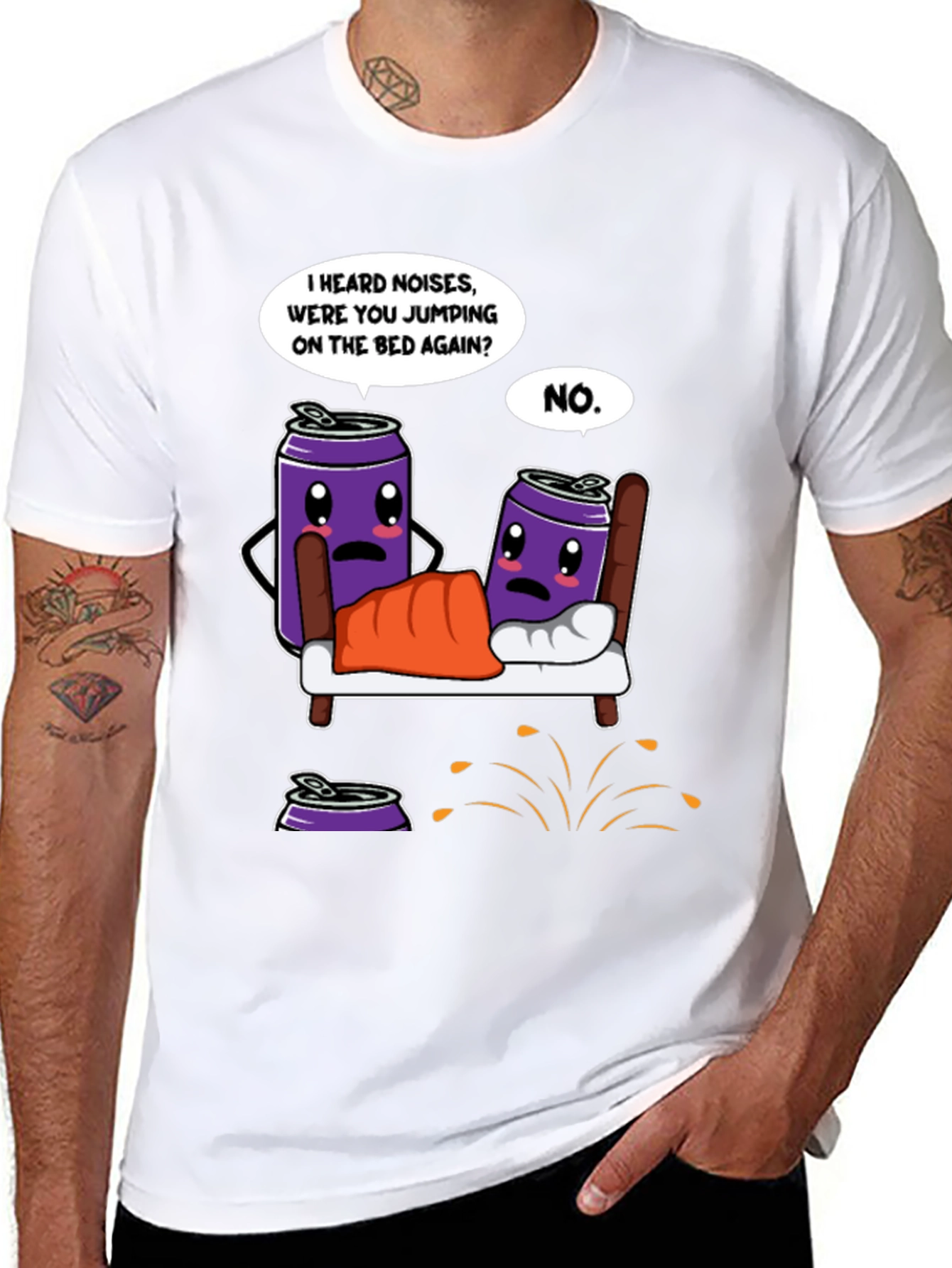 Funny Cartoon Can Bed Time T-Shirt