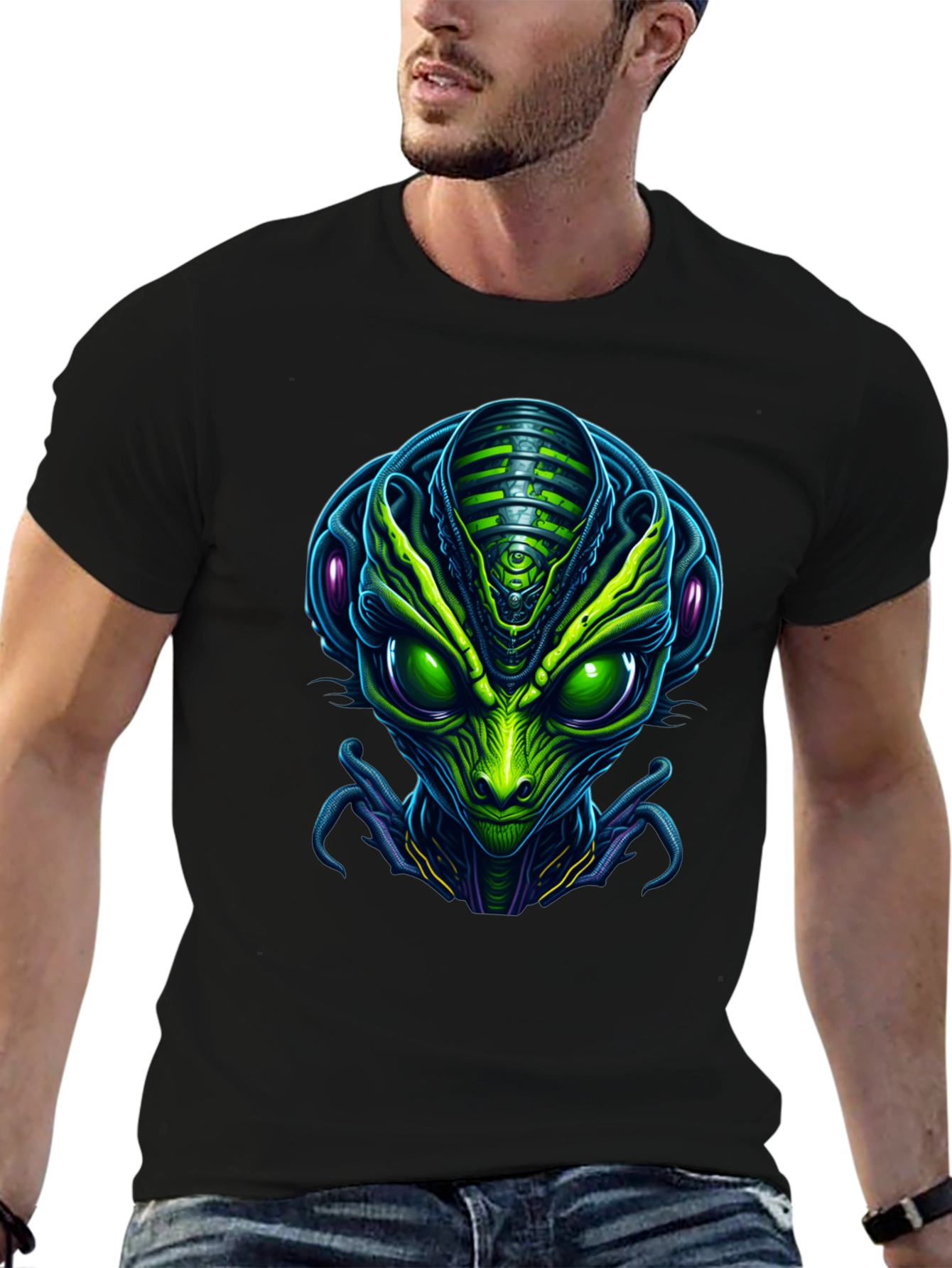 Alien Head Graphic T-Shirt
